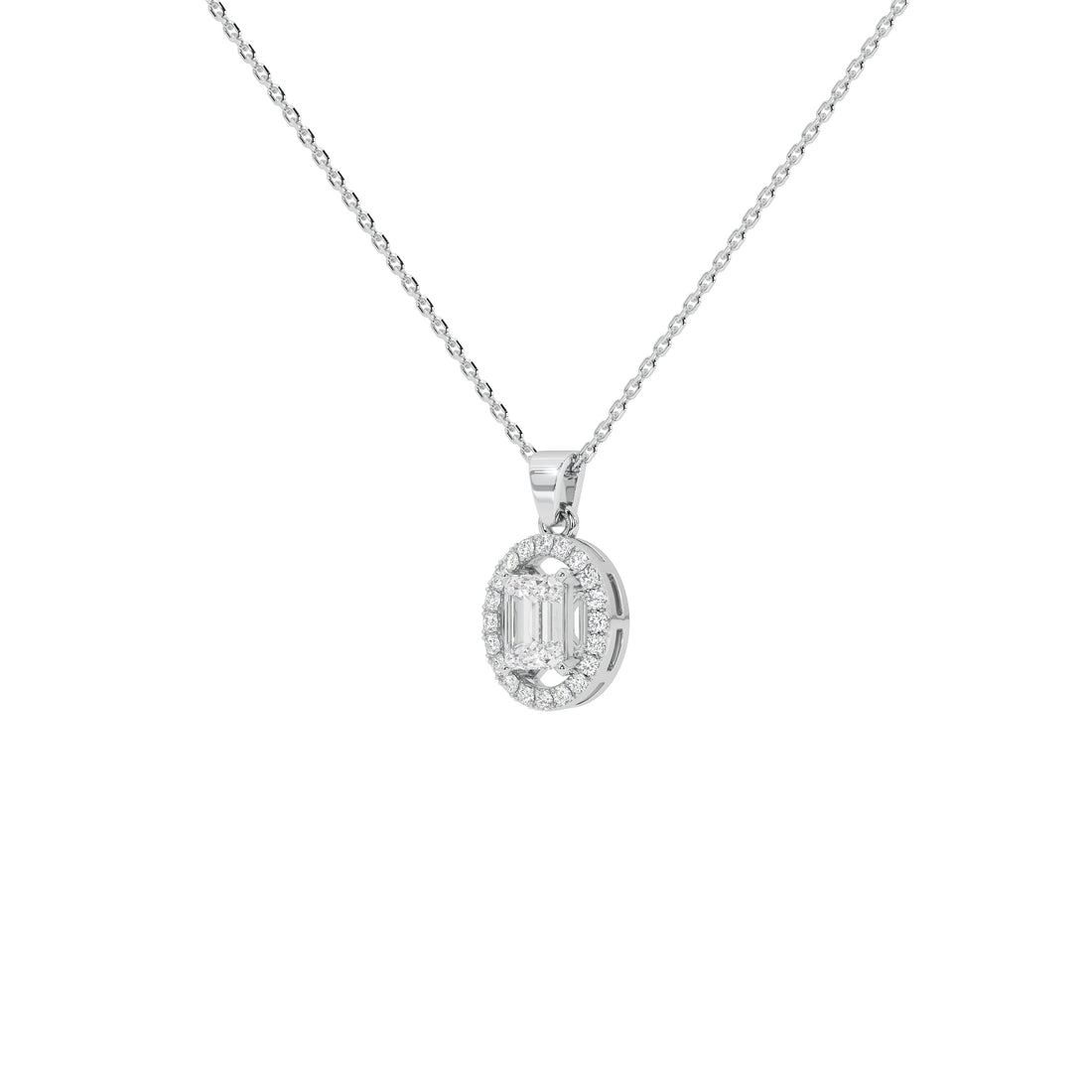 0.8 Carat Elowen Emerald Halo Pendant (Without Chain)