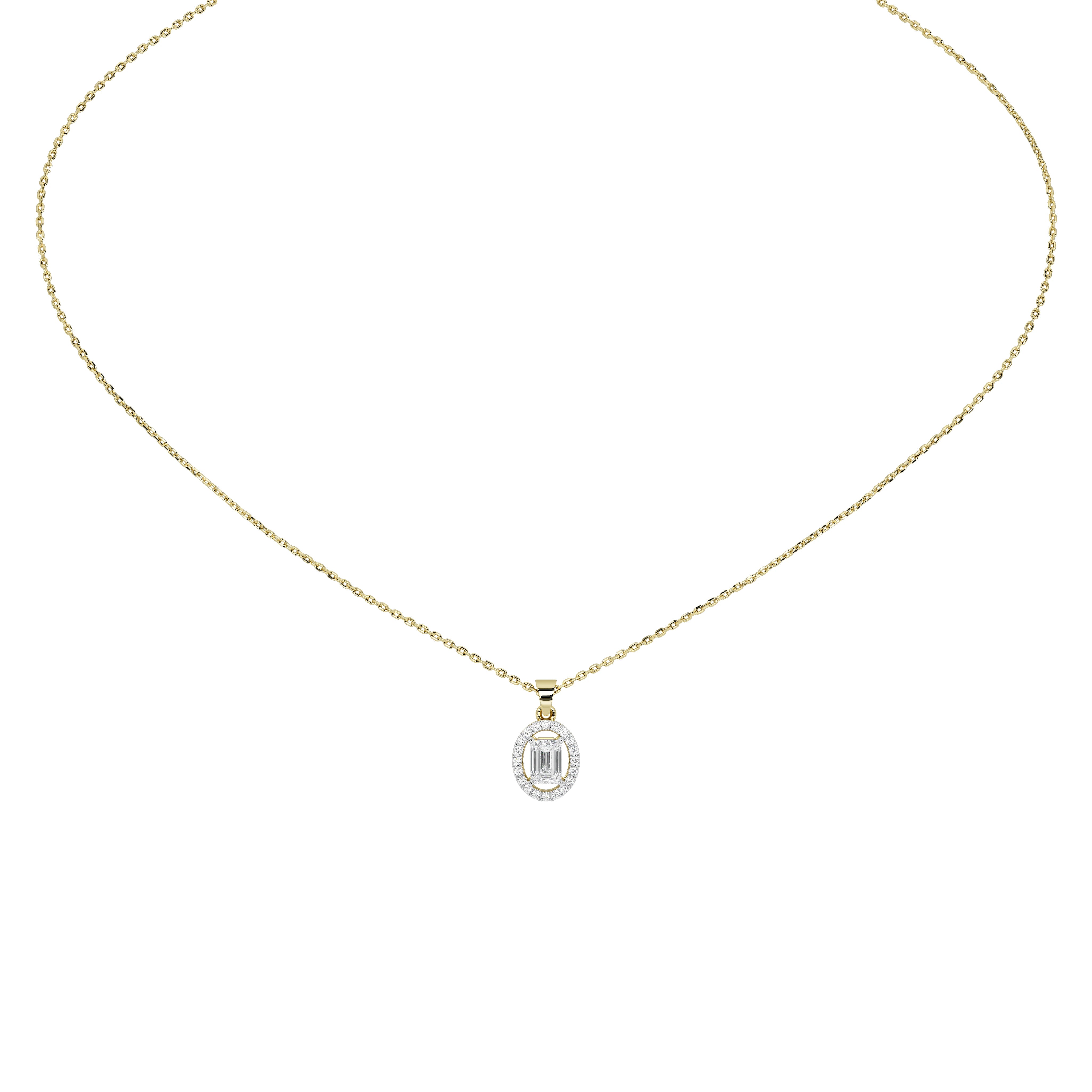 0.8 Carat Elowen Emerald Halo Pendant (Without Chain)