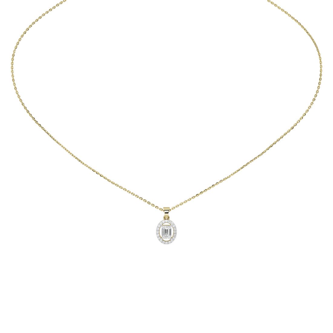 0.8 Carat Elowen Emerald Halo Pendant (Without Chain)