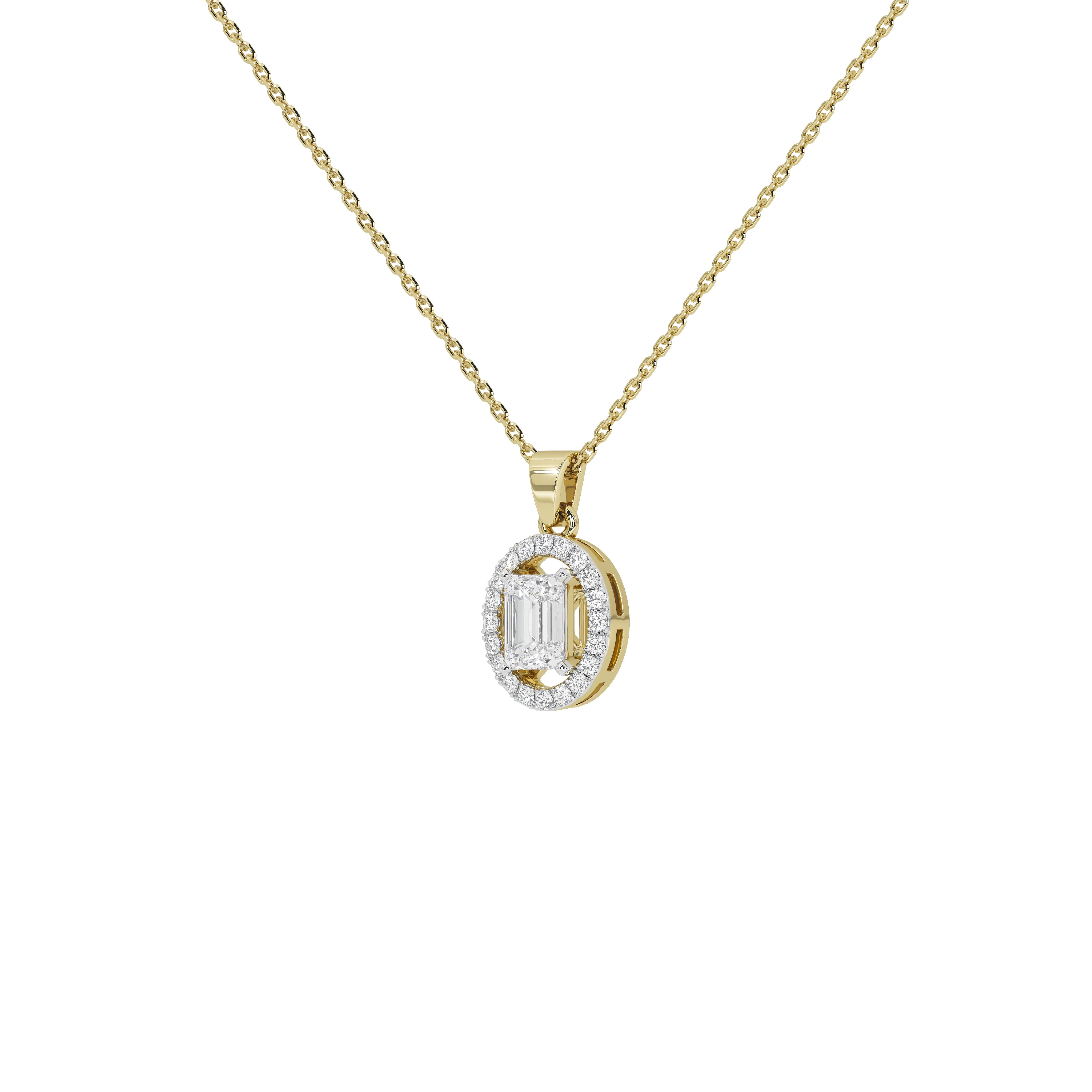0.8 Carat Elowen Emerald Halo Pendant (Without Chain)