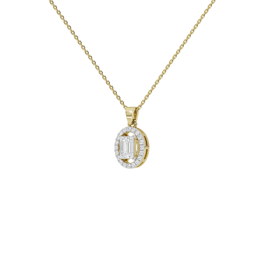 0.8 Carat Elowen Emerald Halo Pendant (Without Chain)