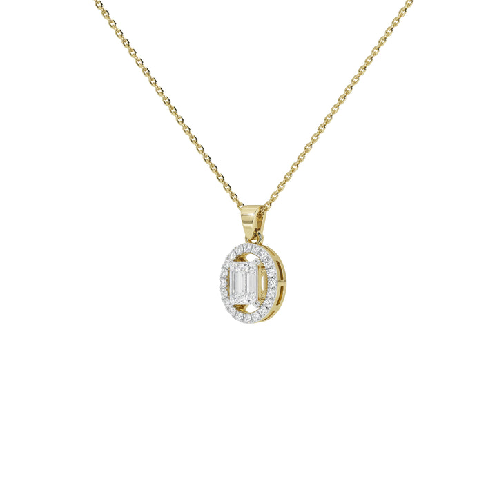 0.8 Carat Elowen Emerald Halo Pendant (Without Chain)