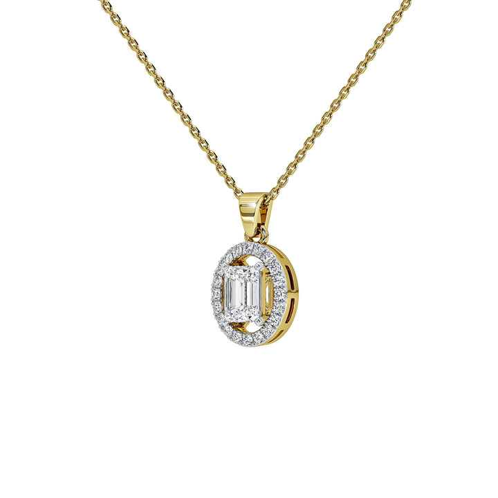 0.8 Carat Elowen Emerald Halo Pendant (Without Chain)