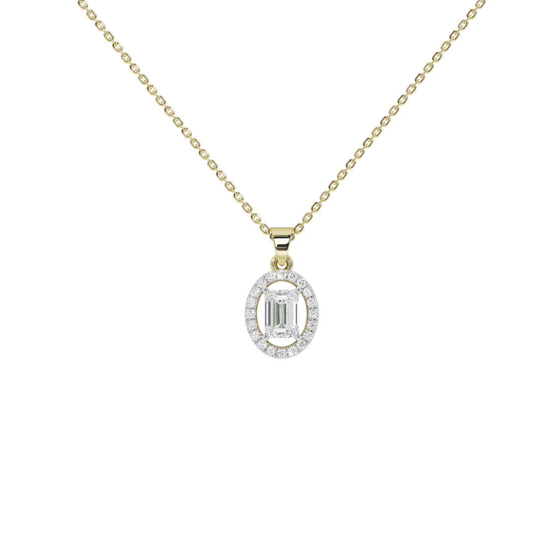 0.8 Carat Elowen Emerald Halo Pendant (Without Chain)