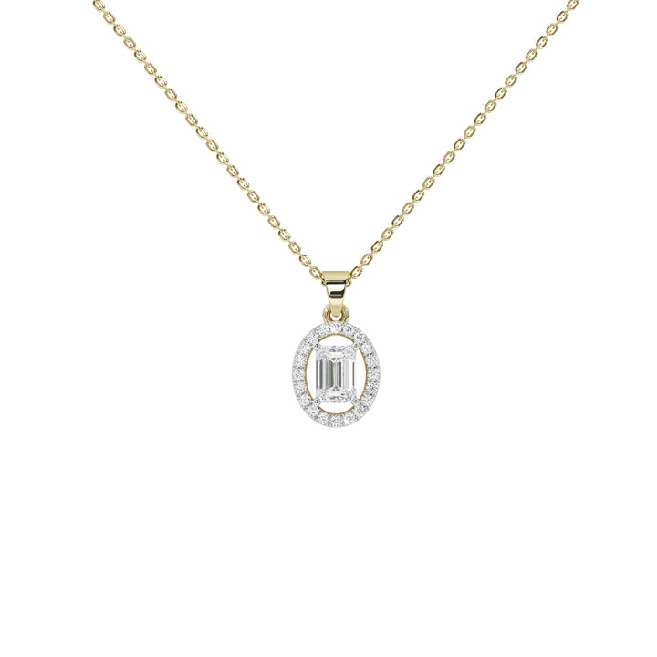 0.8 Carat Elowen Emerald Halo Pendant (Without Chain)
