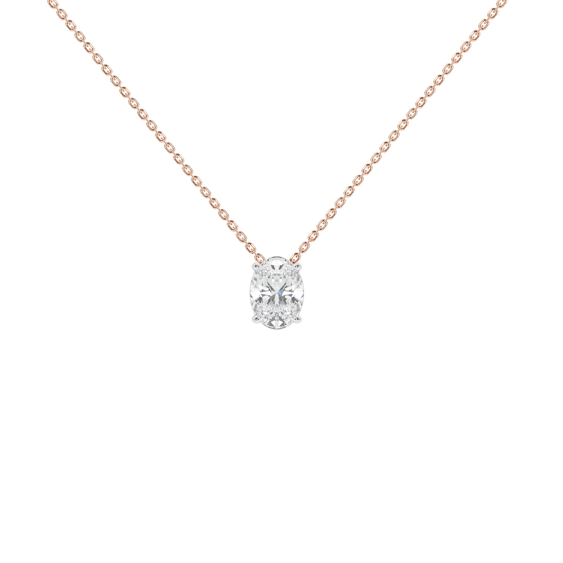 1 Carat Isolde Oval Solitaire Pendant (With Chain)