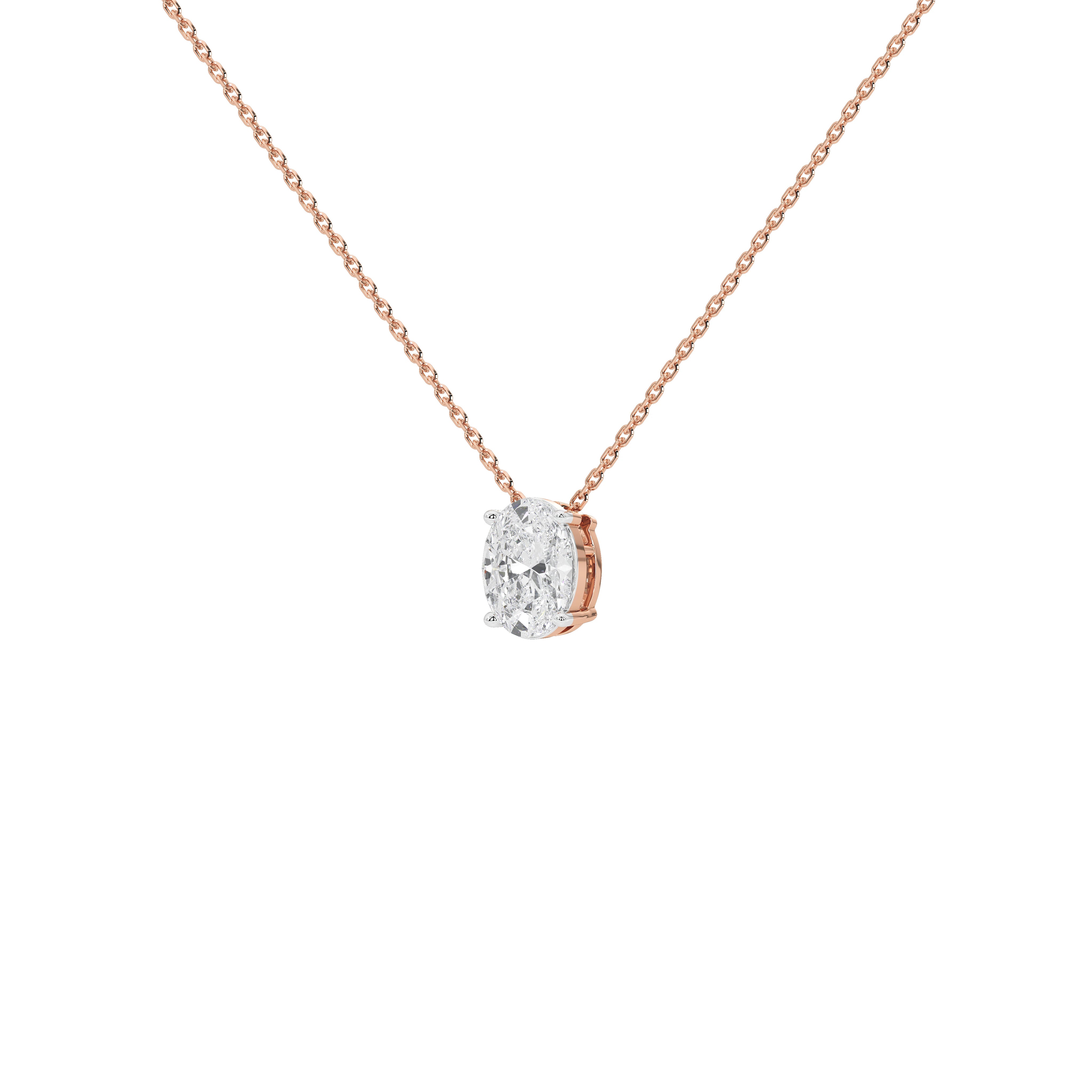 1 Carat Isolde Oval Solitaire Pendant (With Chain)