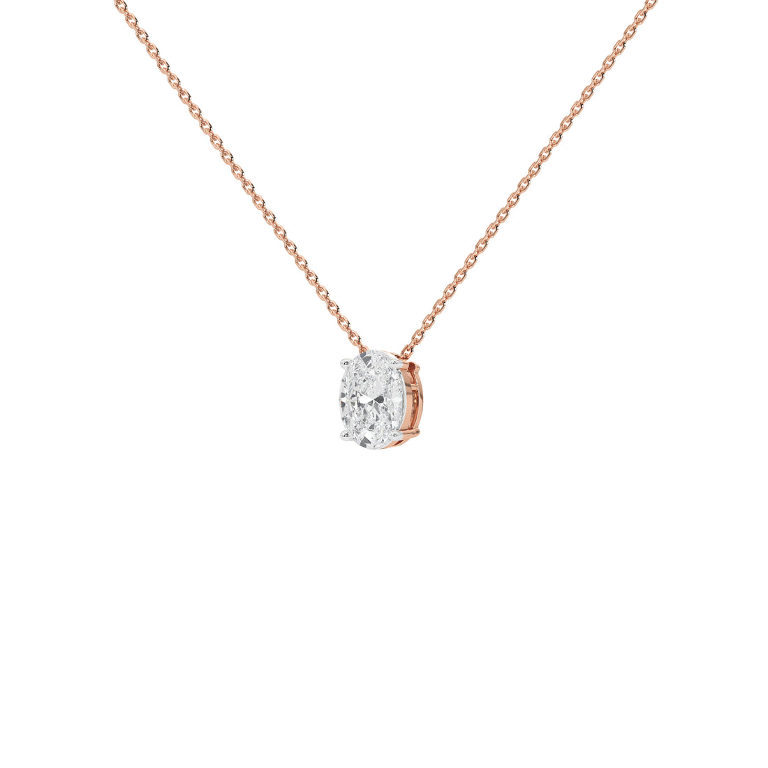 1 Carat Isolde Oval Solitaire Pendant (With Chain)