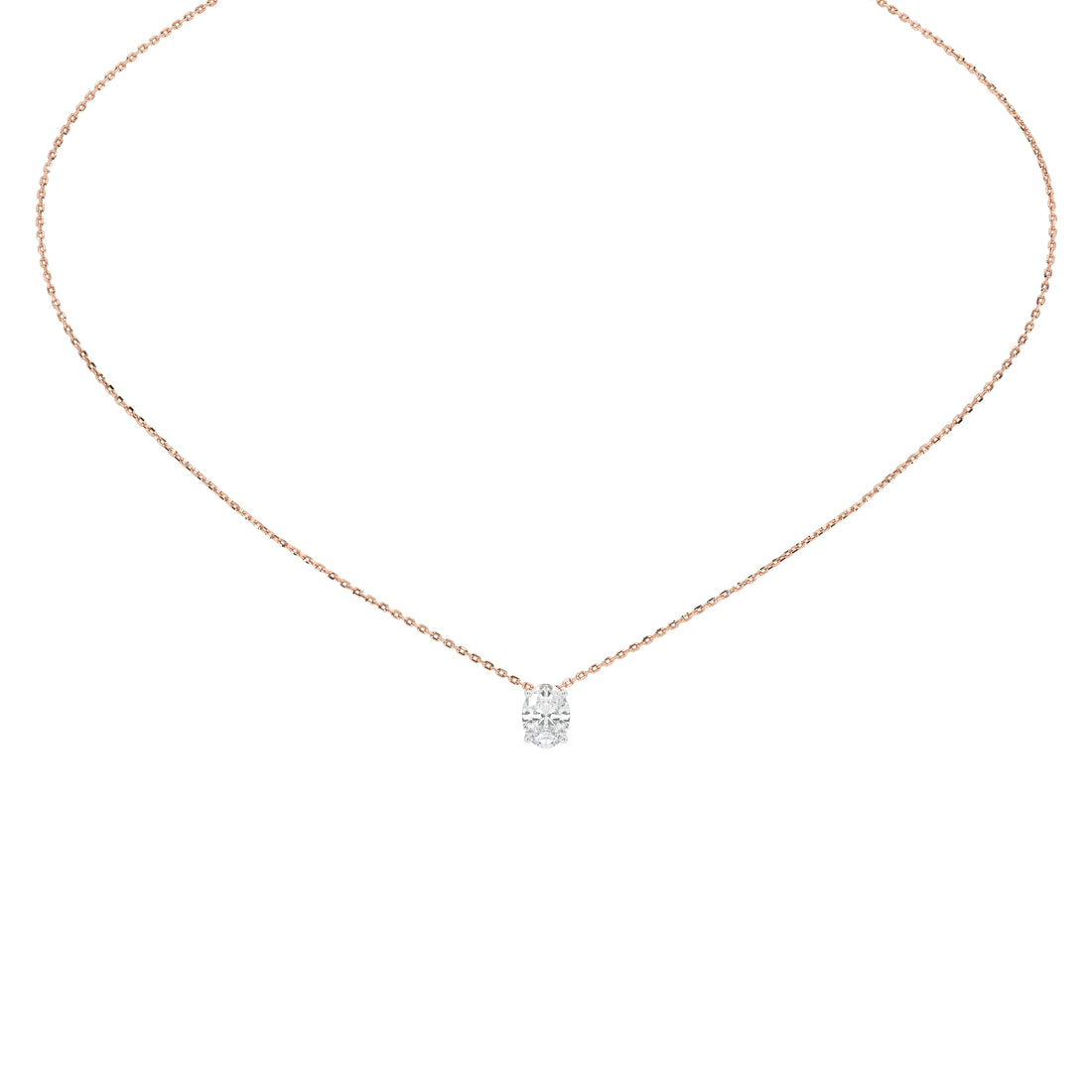 1 Carat Isolde Oval Solitaire Pendant (With Chain)