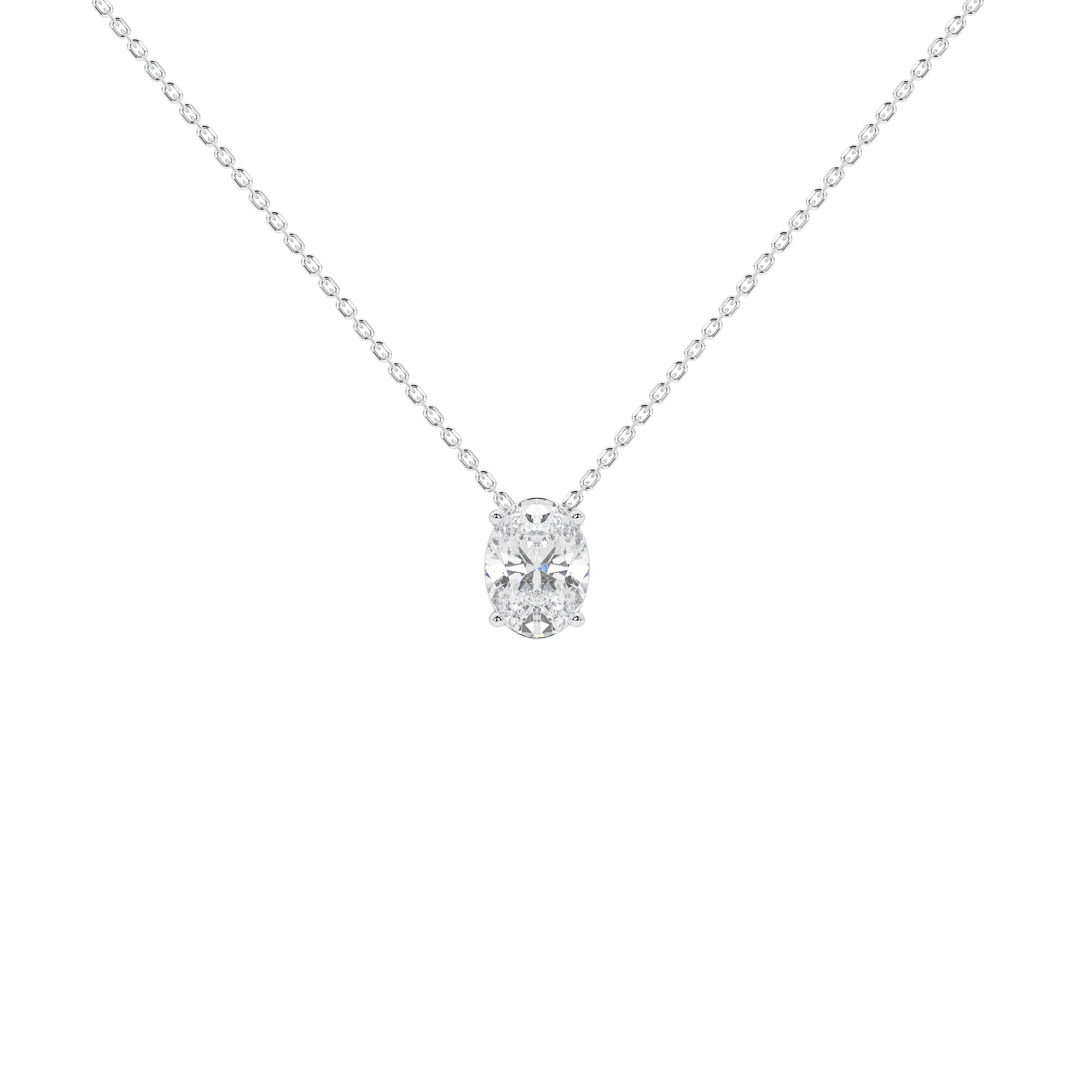 1 Carat Isolde Oval Solitaire Pendant (With Chain)