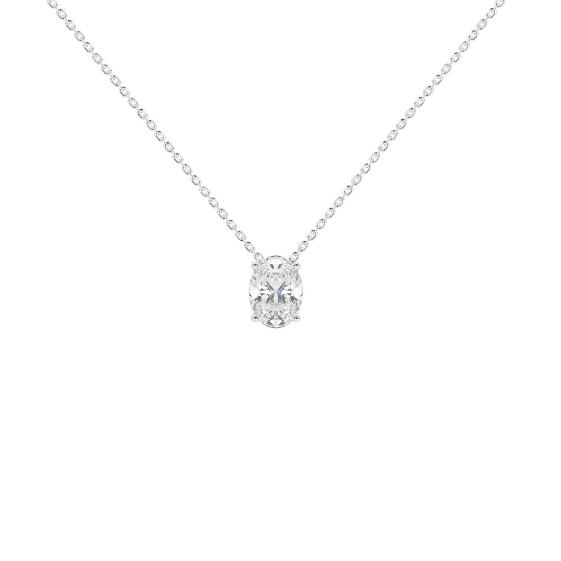 1 Carat Isolde Oval Solitaire Pendant (With Chain)