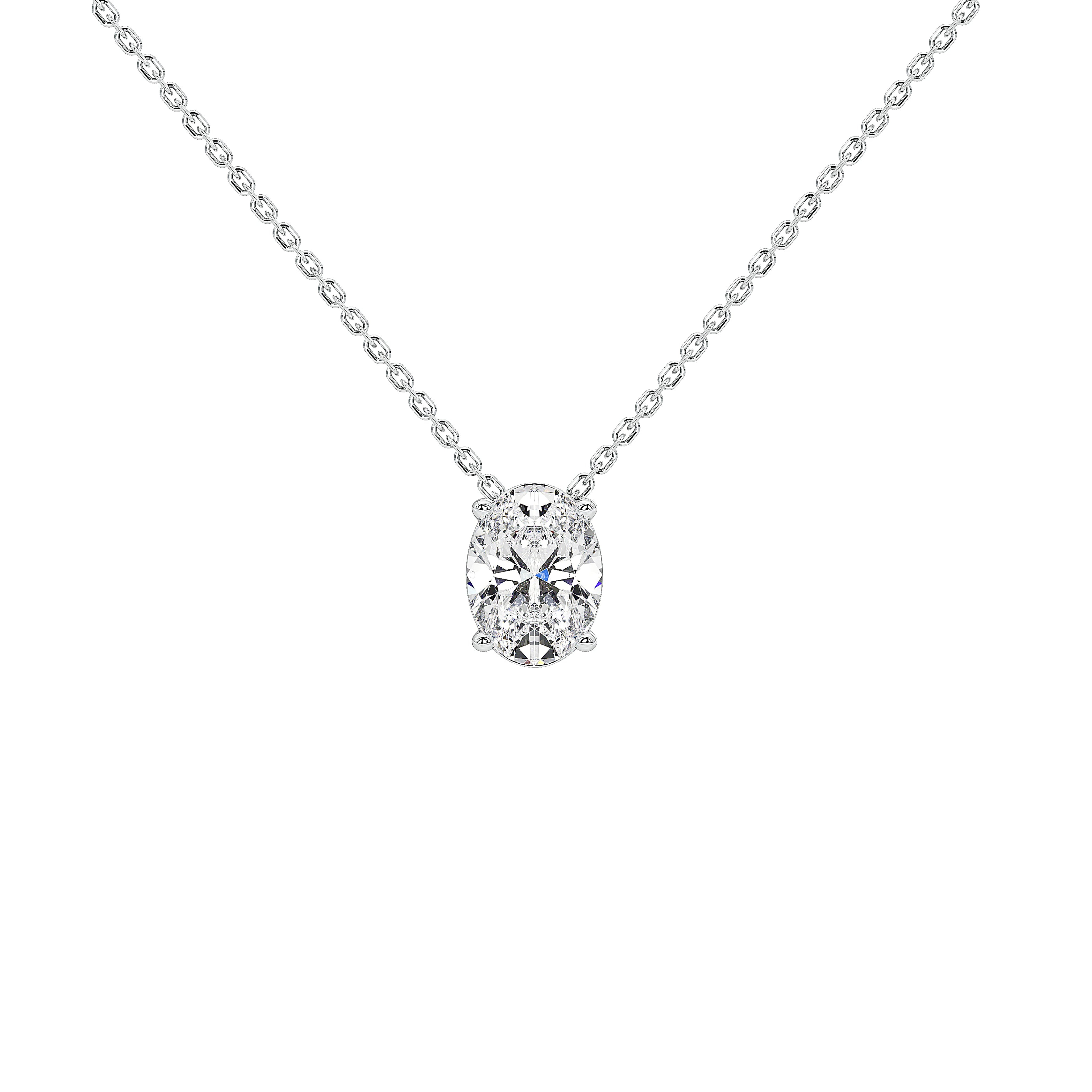 1 Carat Isolde Oval Solitaire Pendant (With Chain)