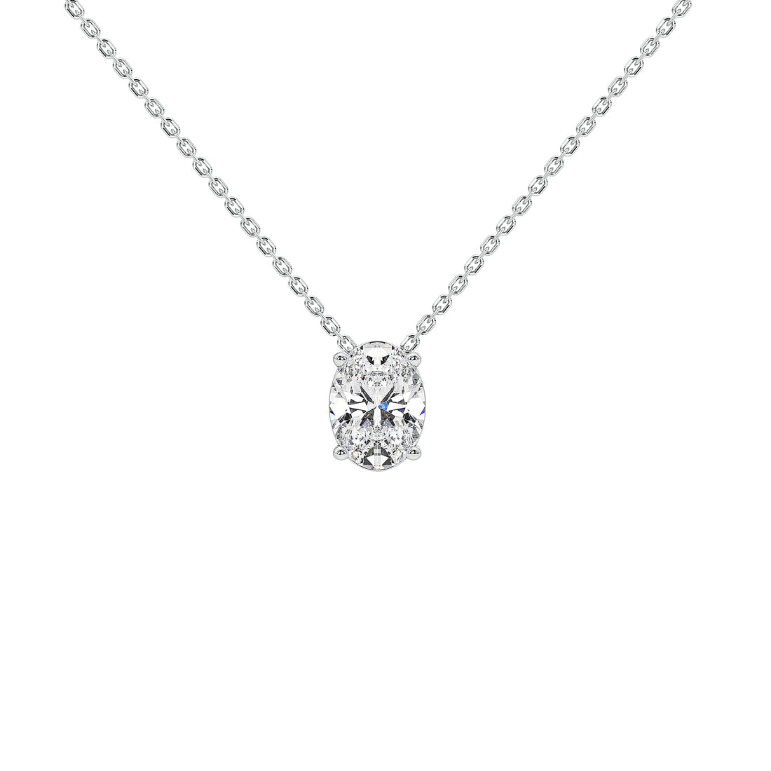 1 Carat Isolde Oval Solitaire Pendant (With Chain)
