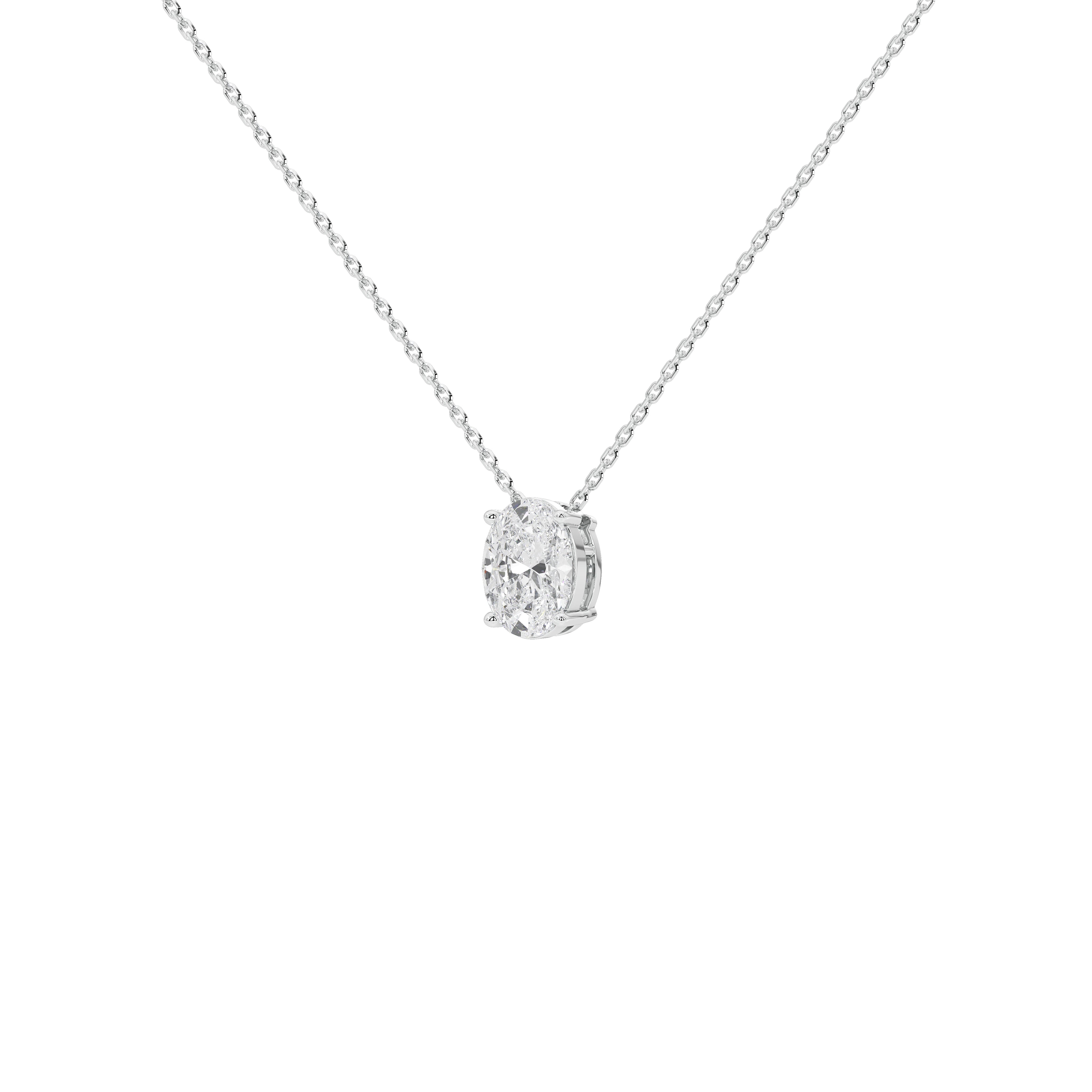 1 Carat Isolde Oval Solitaire Pendant (With Chain)