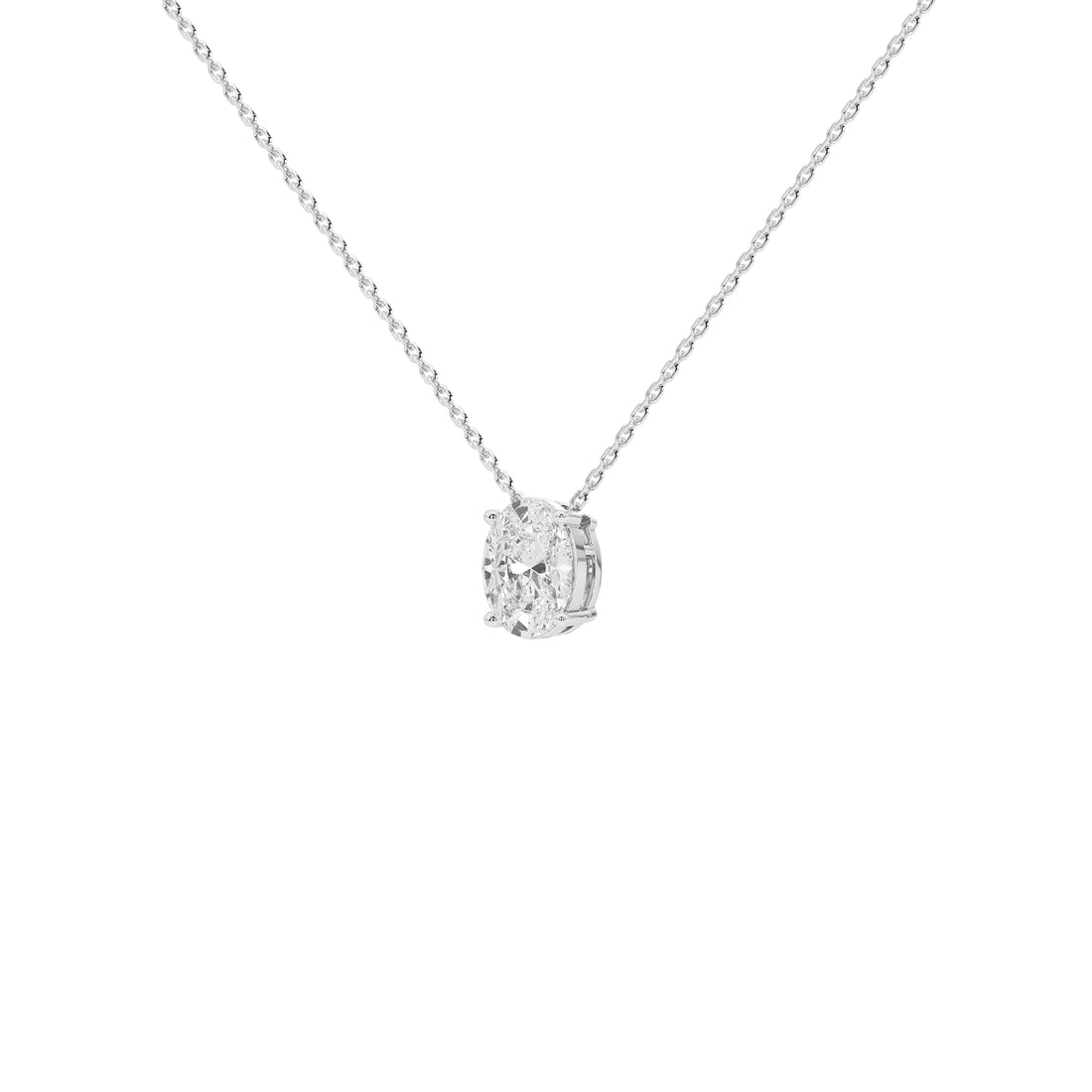 1 Carat Isolde Oval Solitaire Pendant (With Chain)
