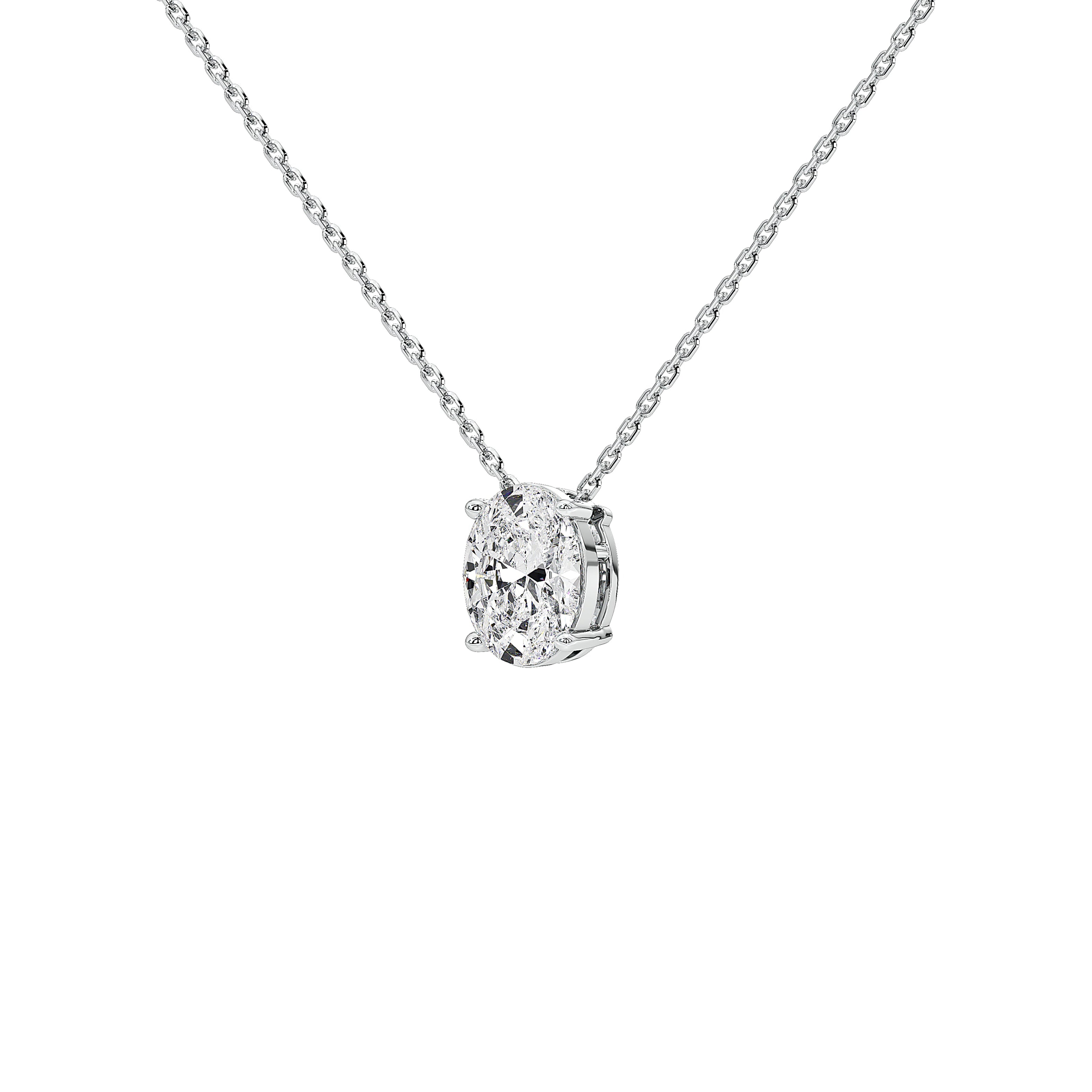1 Carat Isolde Oval Solitaire Pendant (With Chain)
