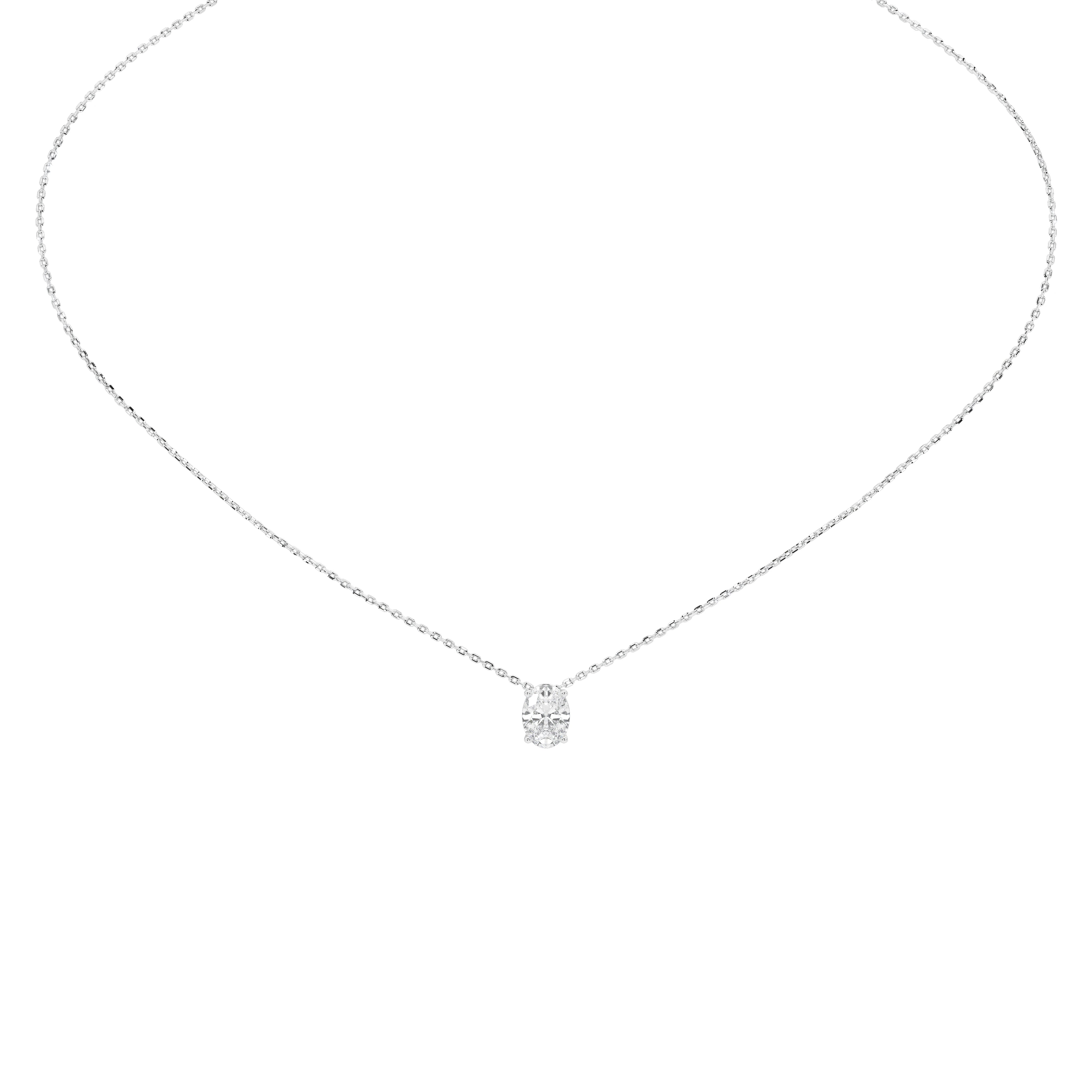 1 Carat Isolde Oval Solitaire Pendant (With Chain)