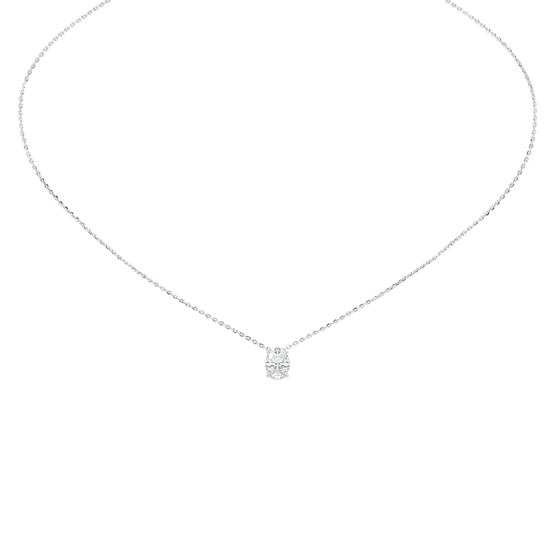 1 Carat Isolde Oval Solitaire Pendant (With Chain)