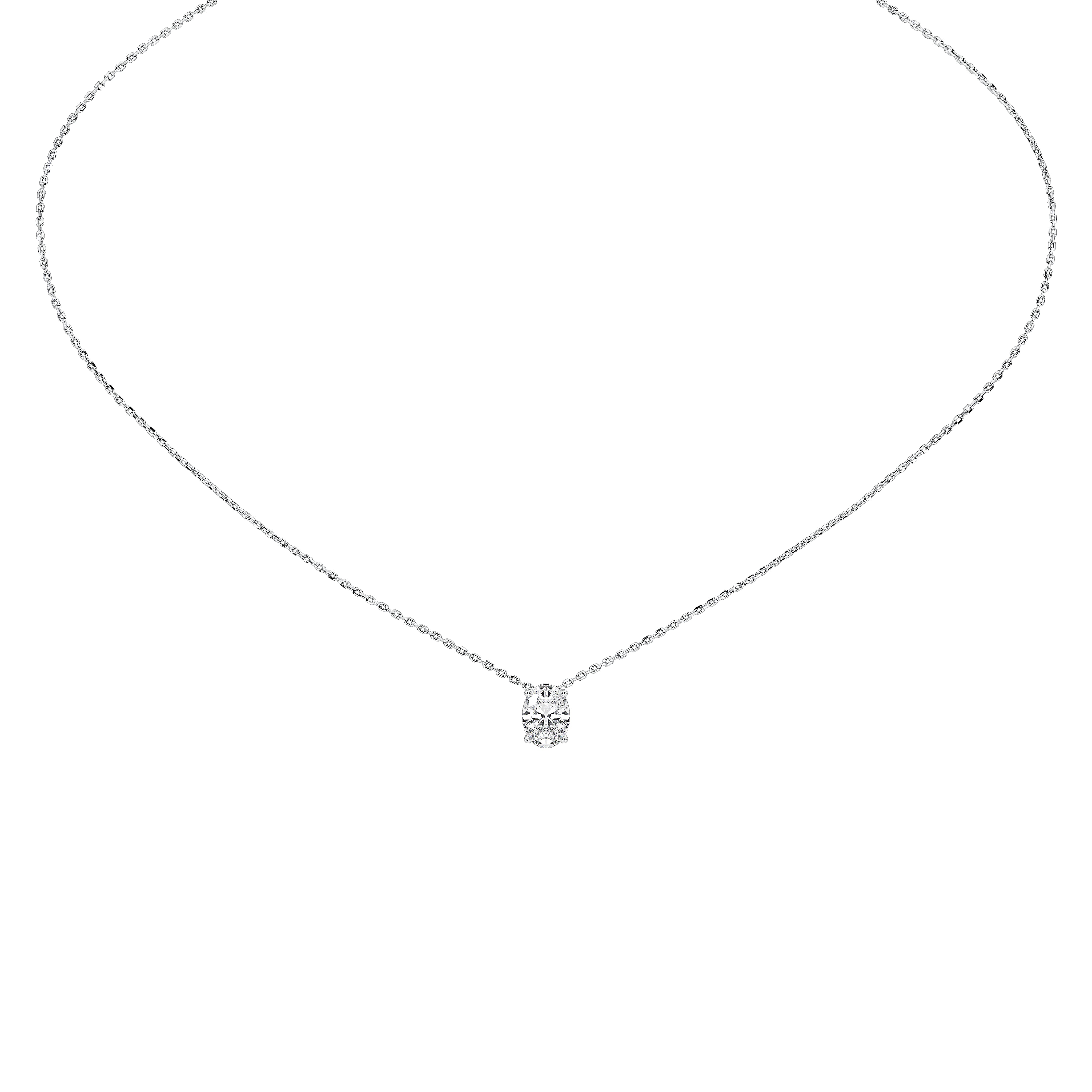1 Carat Isolde Oval Solitaire Pendant (With Chain)
