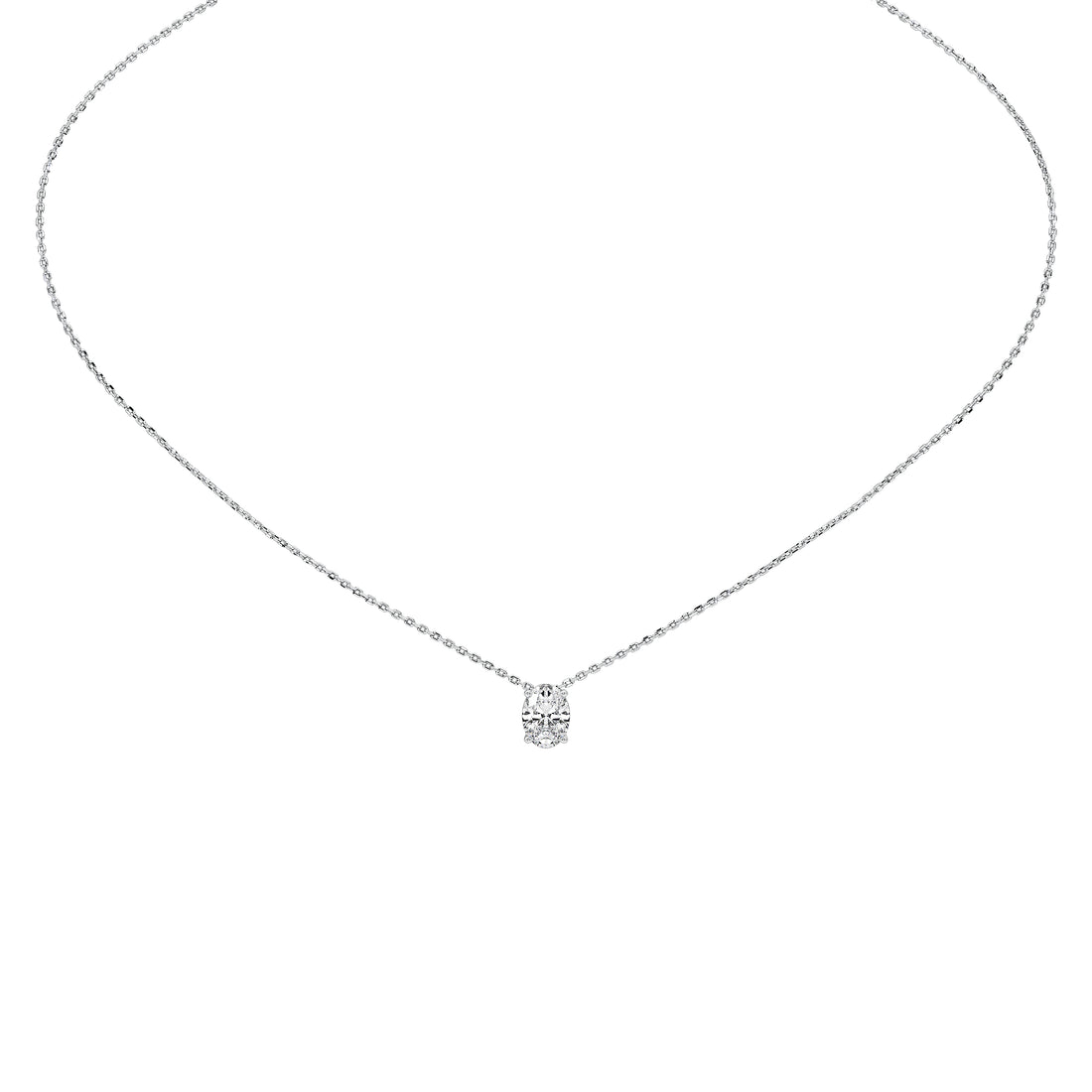 1 Carat Isolde Oval Solitaire Pendant (With Chain)