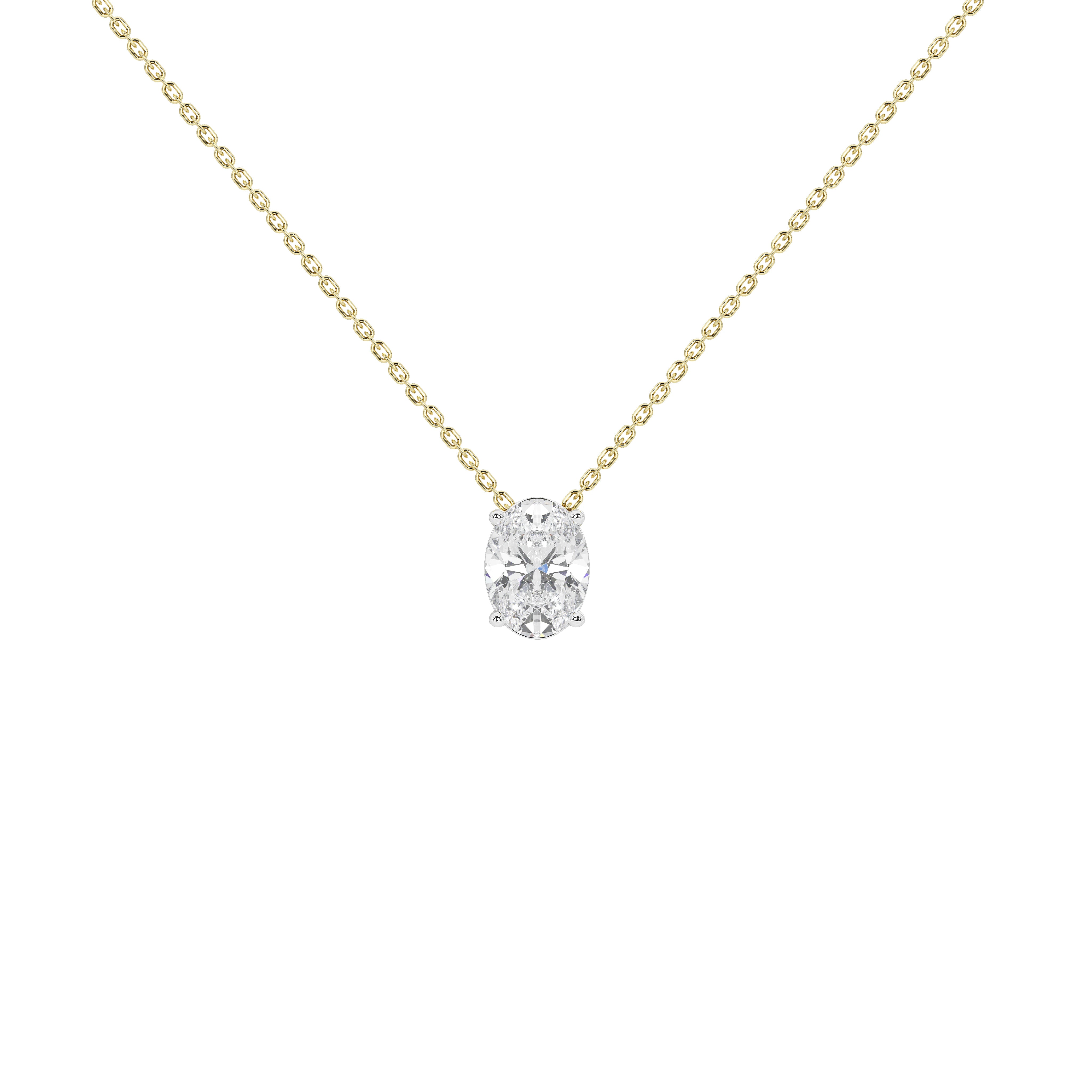 1 Carat Isolde Oval Solitaire Pendant (With Chain)