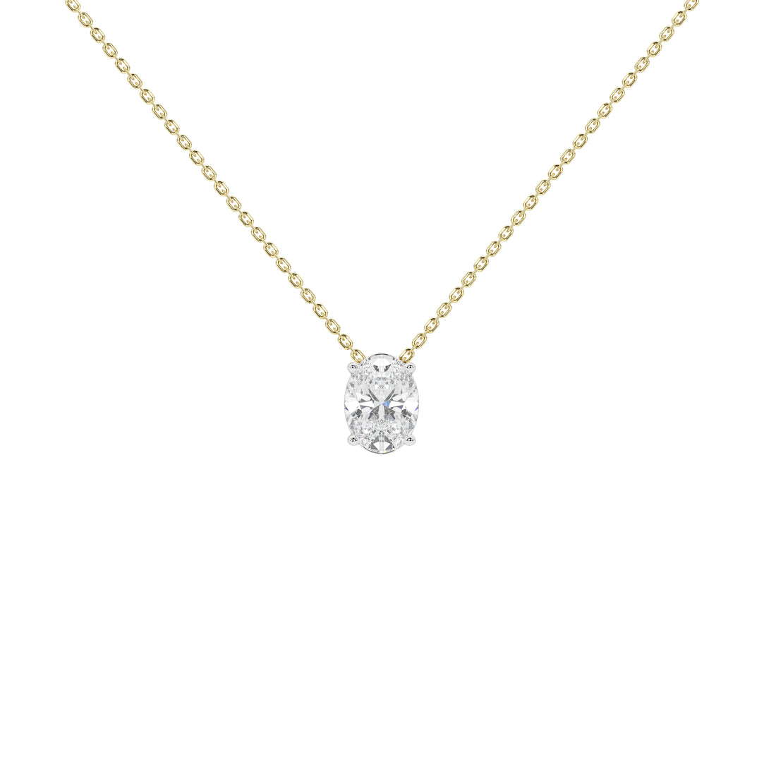 1 Carat Isolde Oval Solitaire Pendant (With Chain)