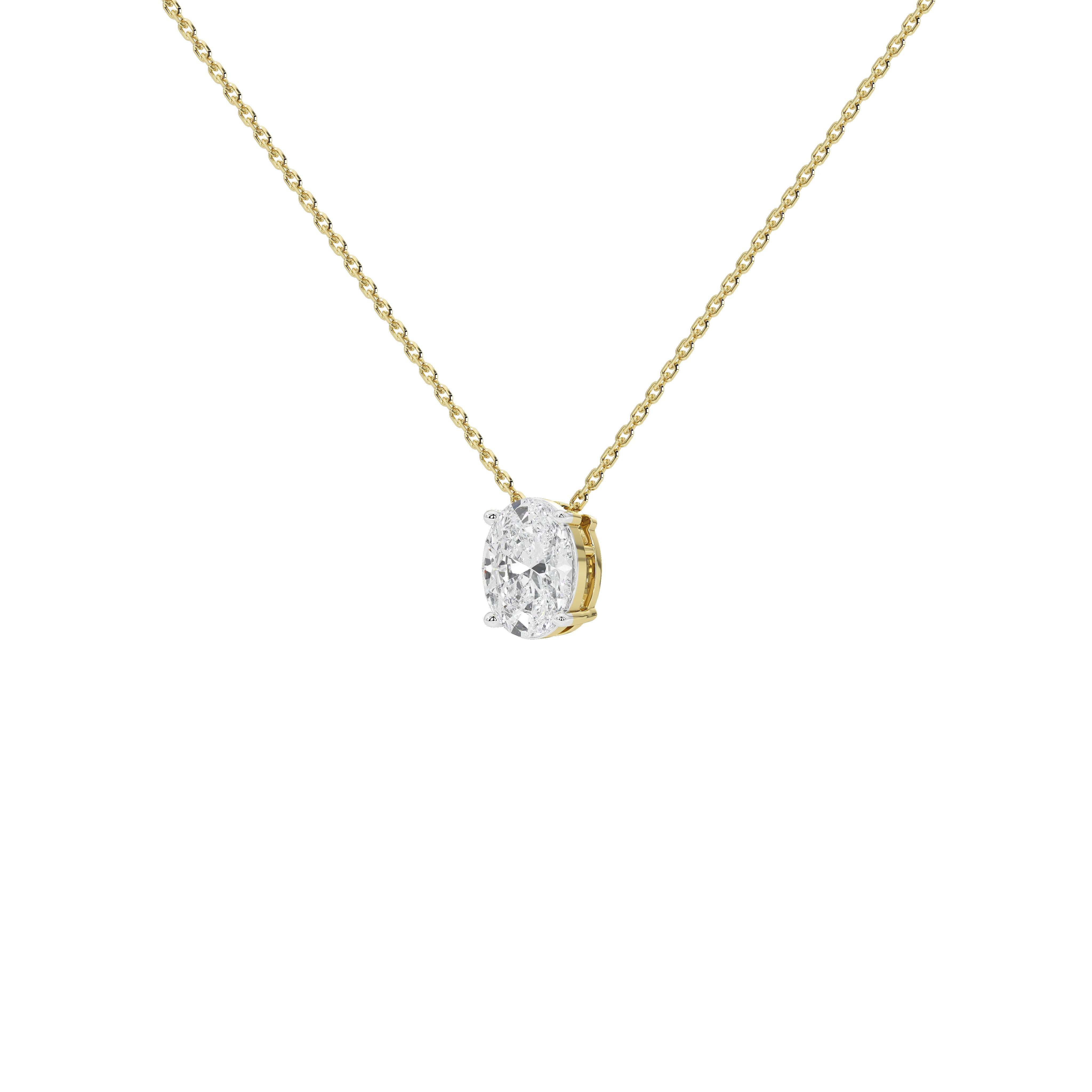 1 Carat Isolde Oval Solitaire Pendant (With Chain)