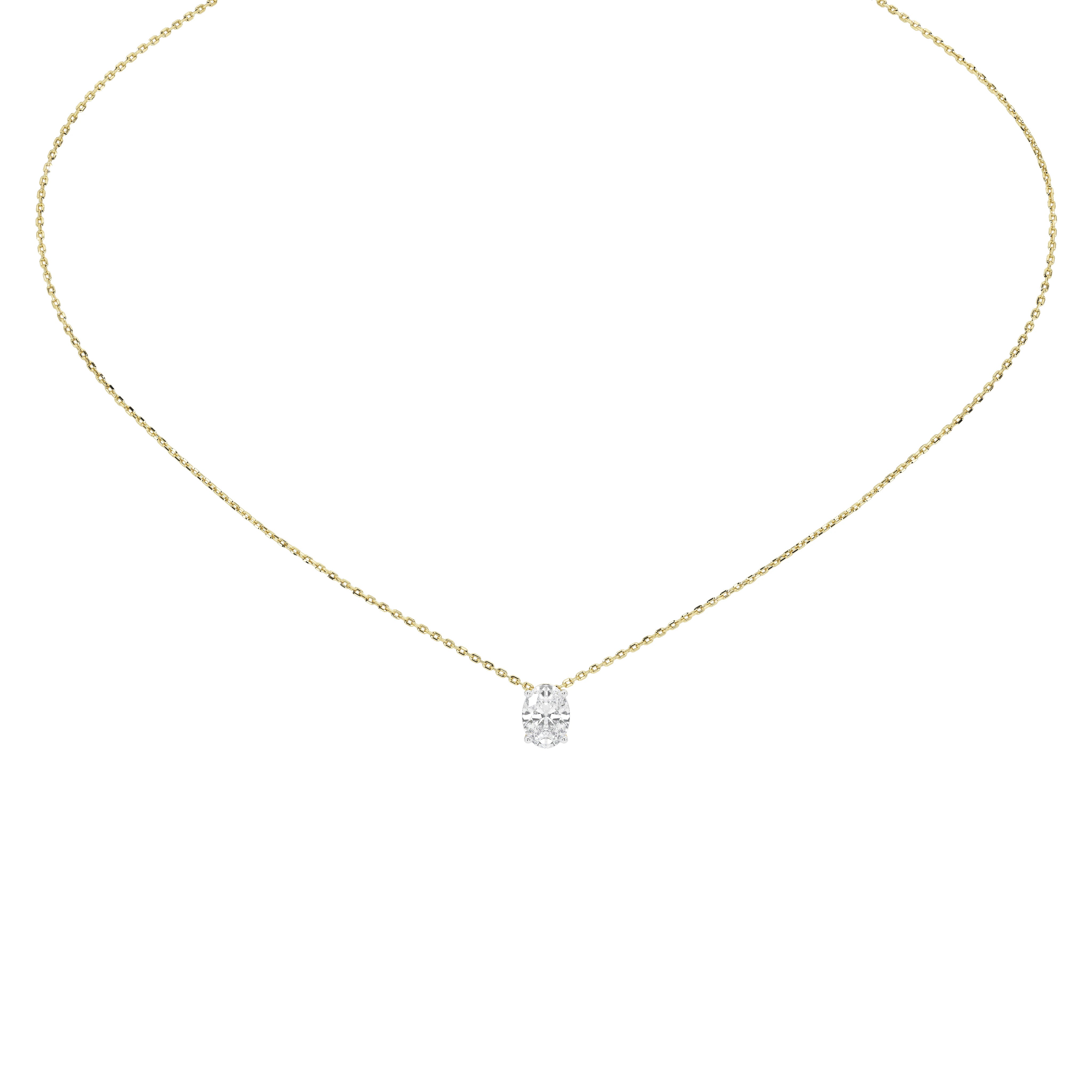 1 Carat Isolde Oval Solitaire Pendant (With Chain)