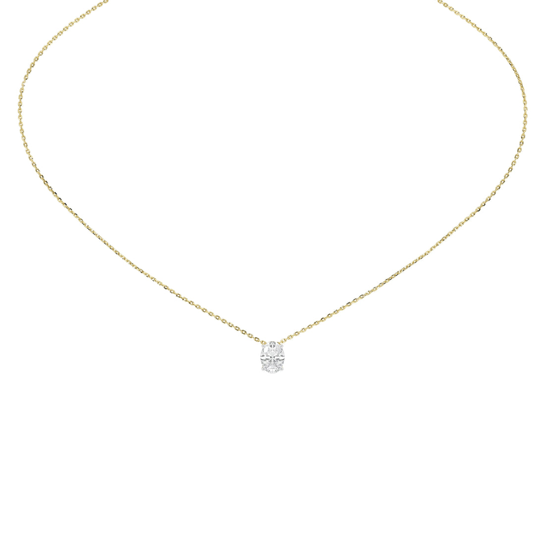 1 Carat Isolde Oval Solitaire Pendant (With Chain)
