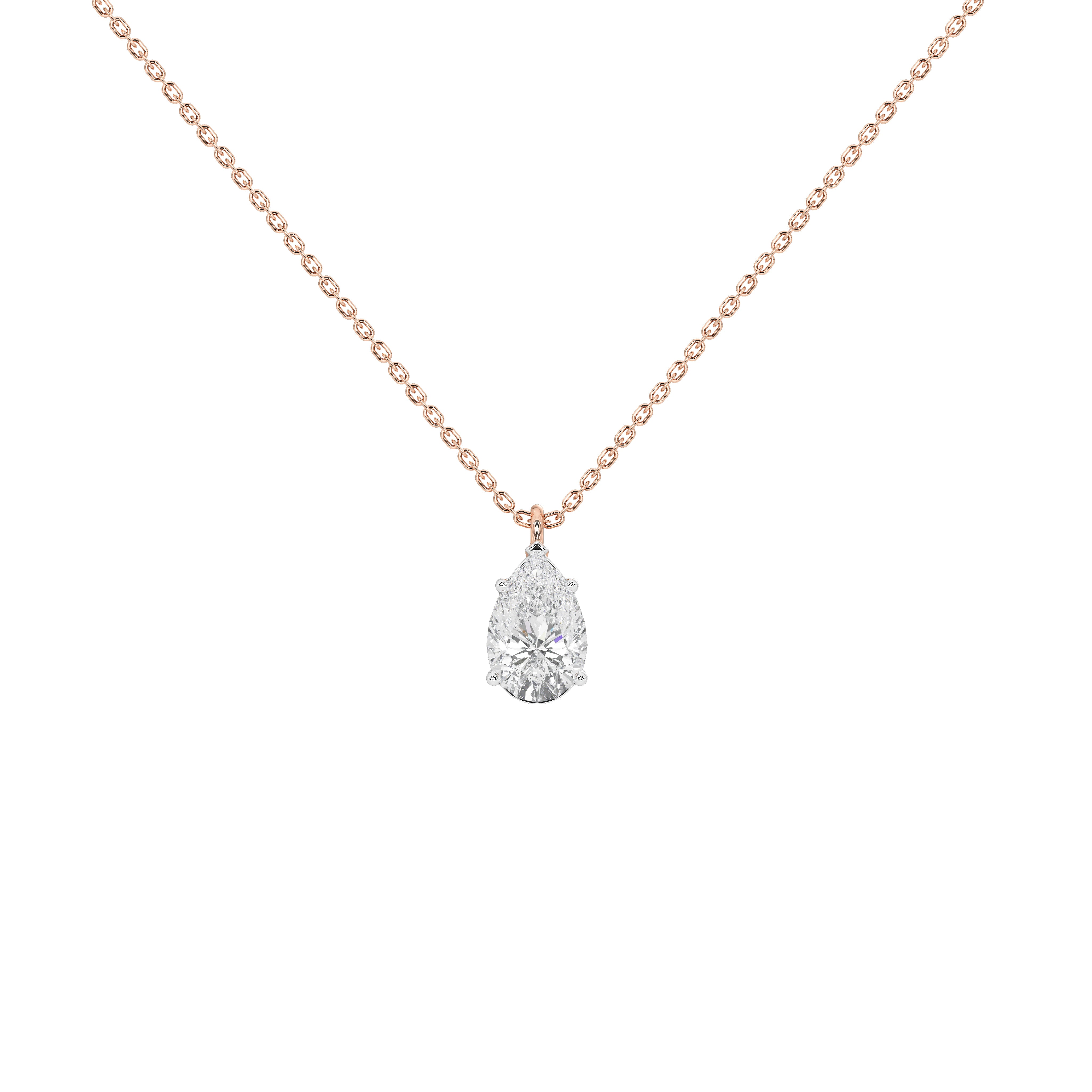 1 Carat Naia Pear Solitaire Pendant (Without Chain)