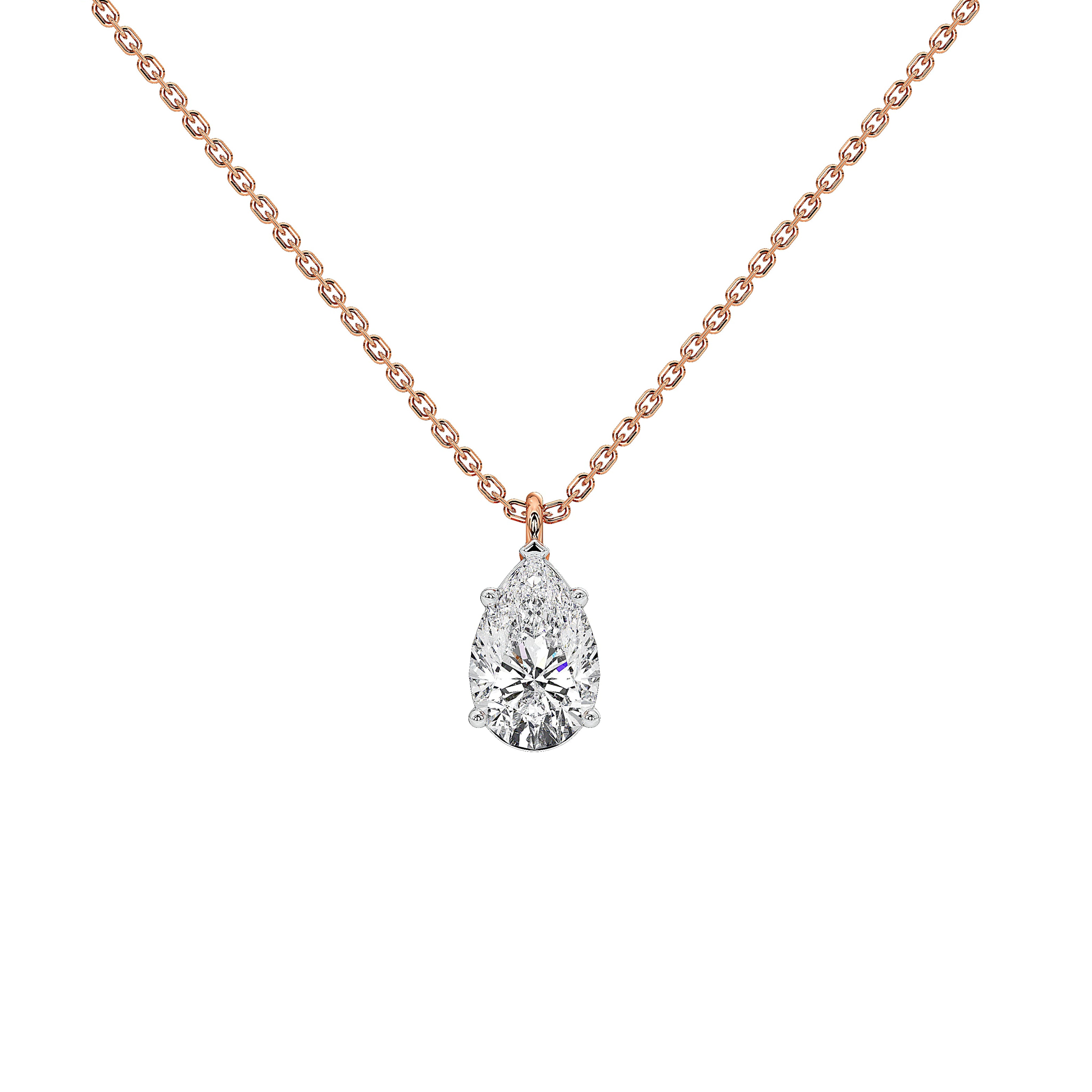 1 Carat Naia Pear Solitaire Pendant (Without Chain)