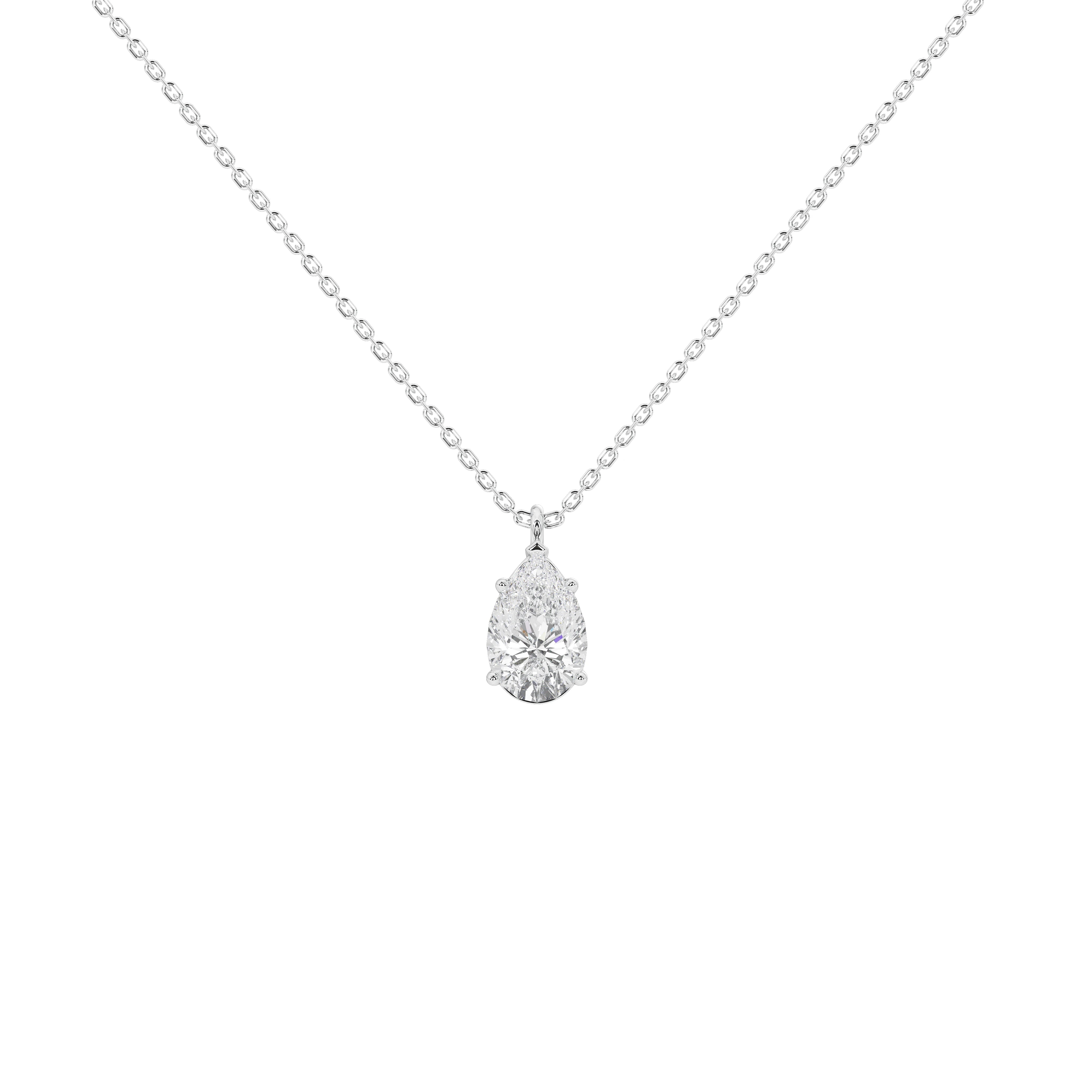 1 Carat Naia Pear Solitaire Pendant (Without Chain)