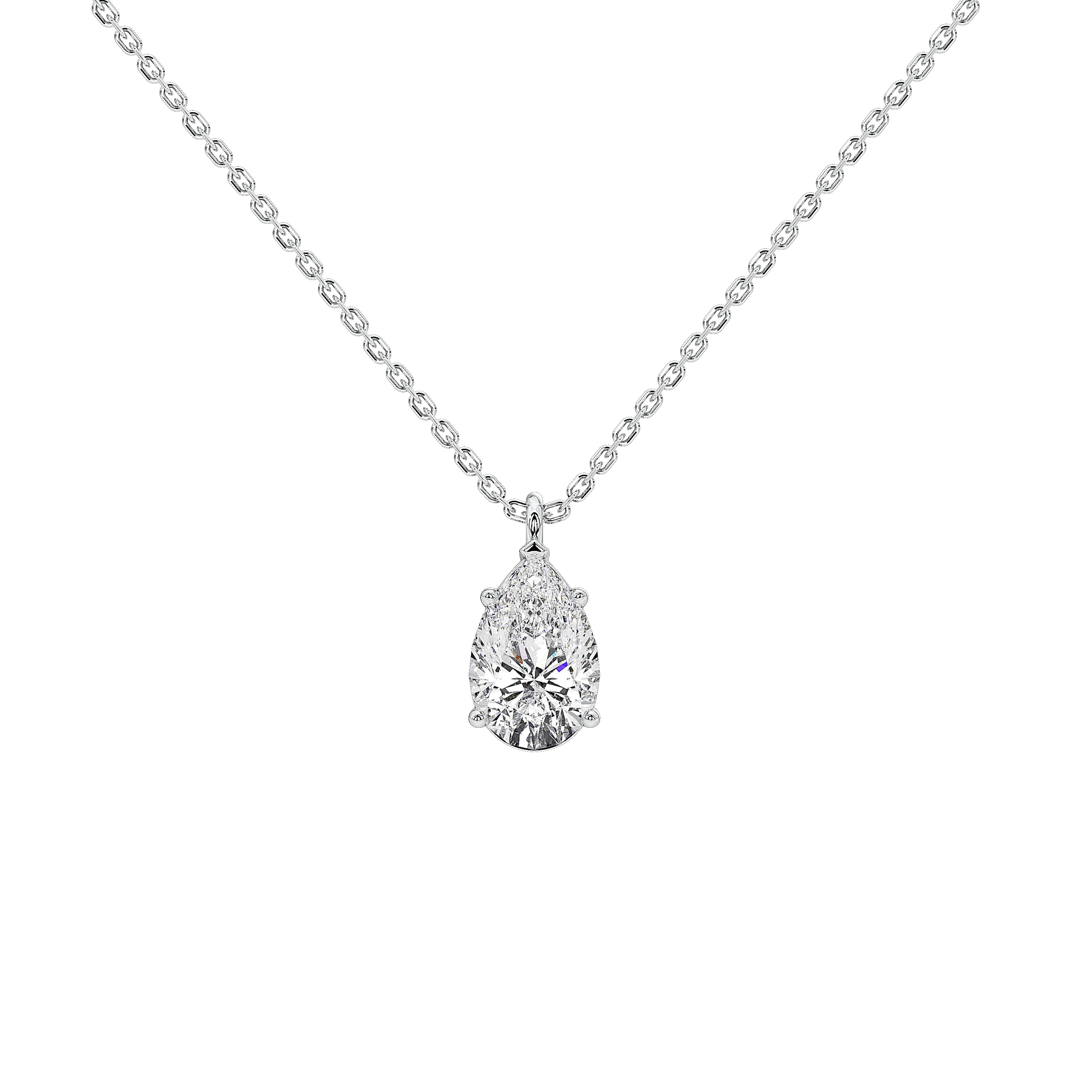 1 Carat Naia Pear Solitaire Pendant (Without Chain)