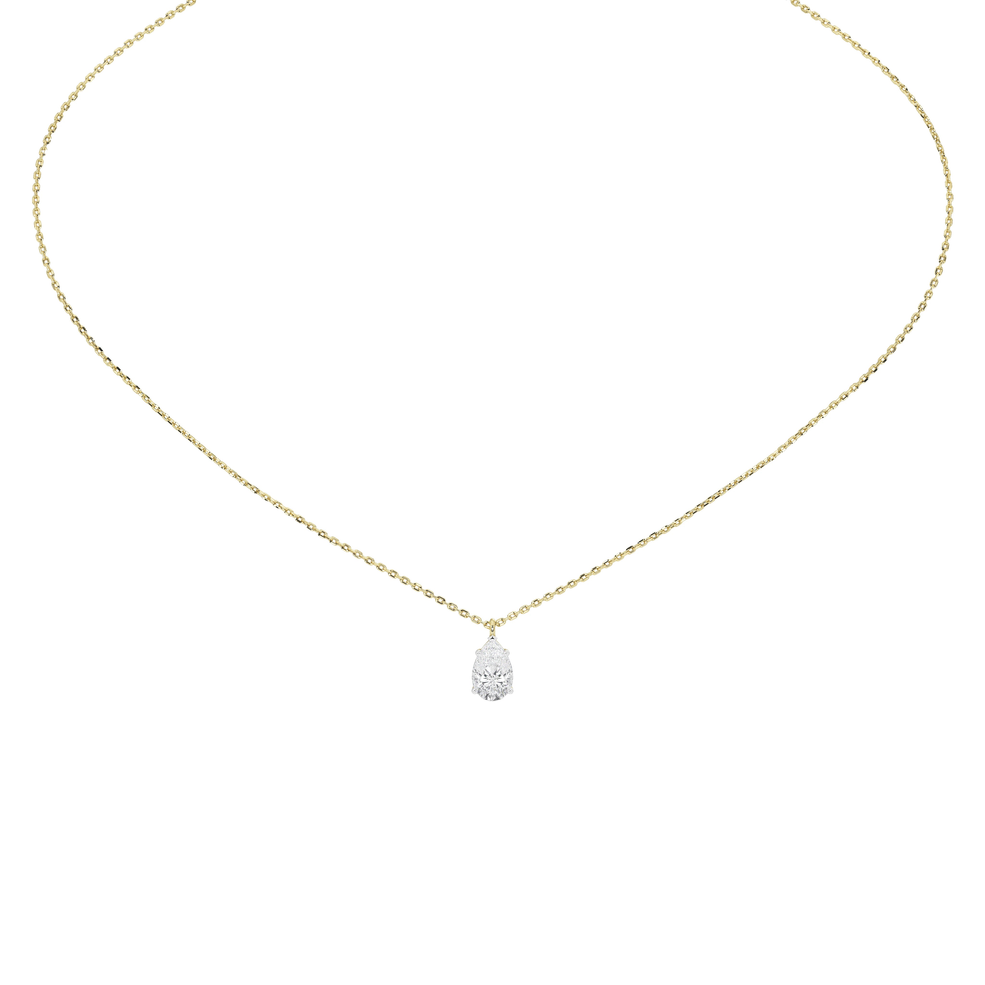 1 Carat Naia Pear Solitaire Pendant (Without Chain)