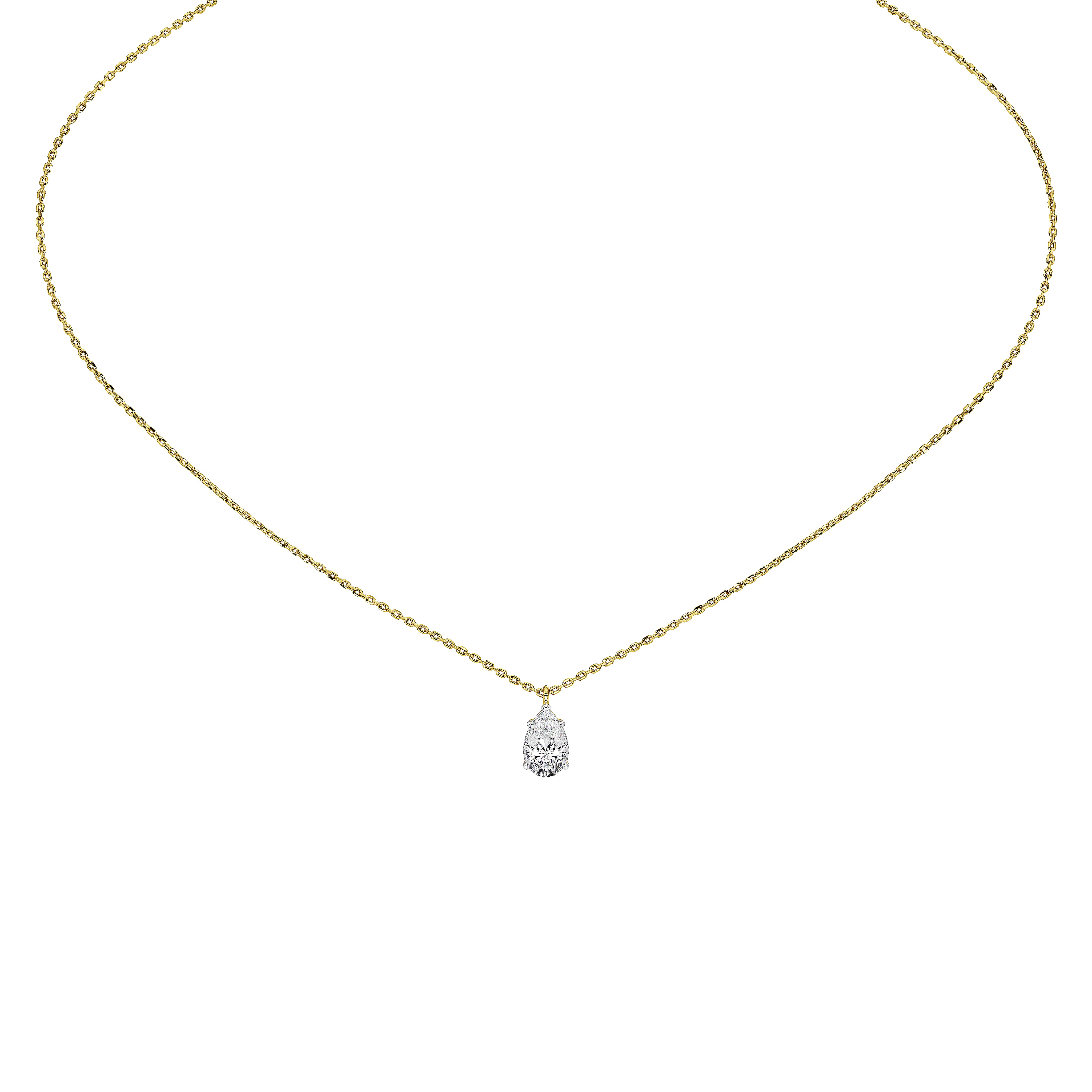 1 Carat Naia Pear Solitaire Pendant (Without Chain)