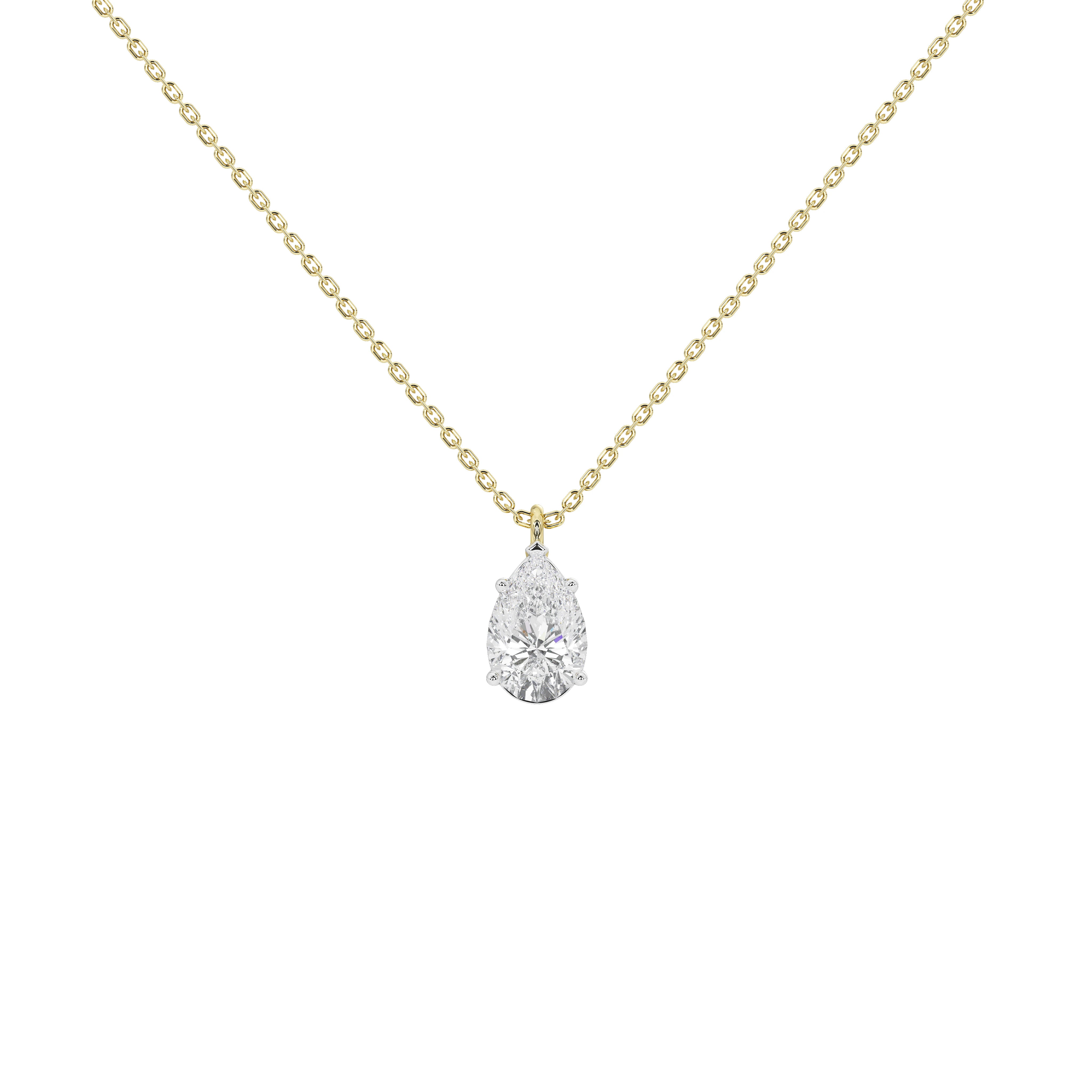 1 Carat Naia Pear Solitaire Pendant (Without Chain)
