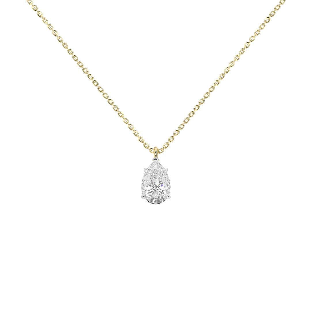 1 Carat Naia Pear Solitaire Pendant (Without Chain)