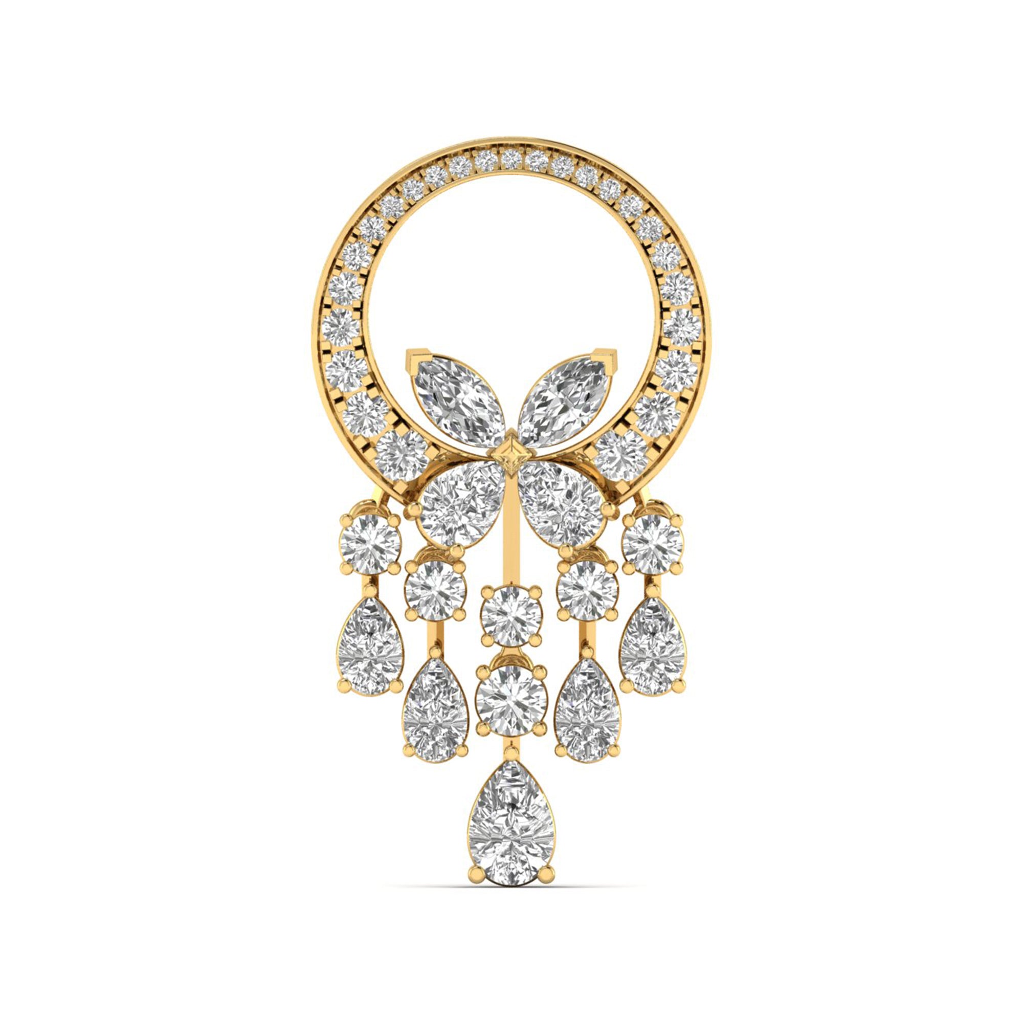 Butterfly Halo Diamond Pendant