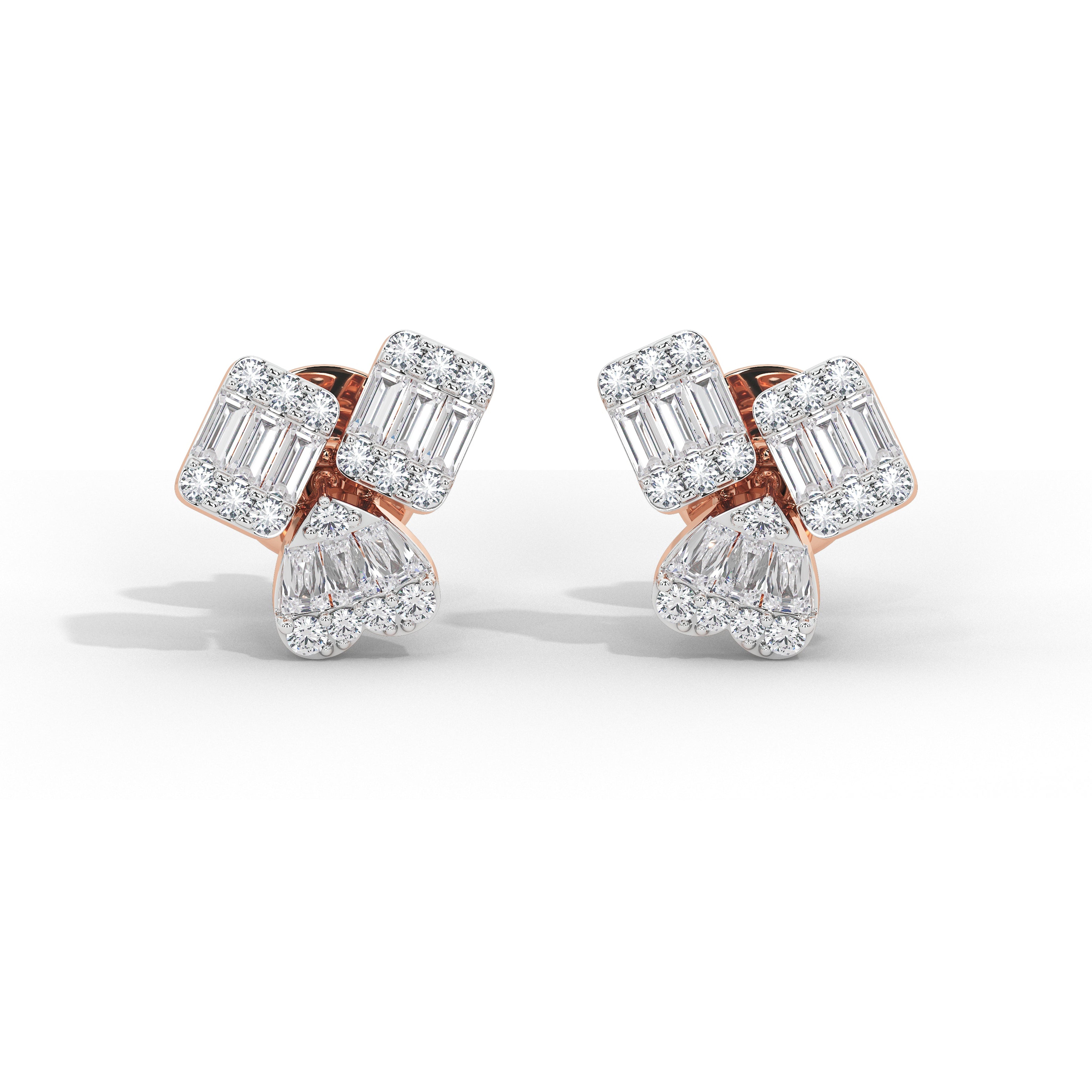 Linnea Baguette Cluster Studs