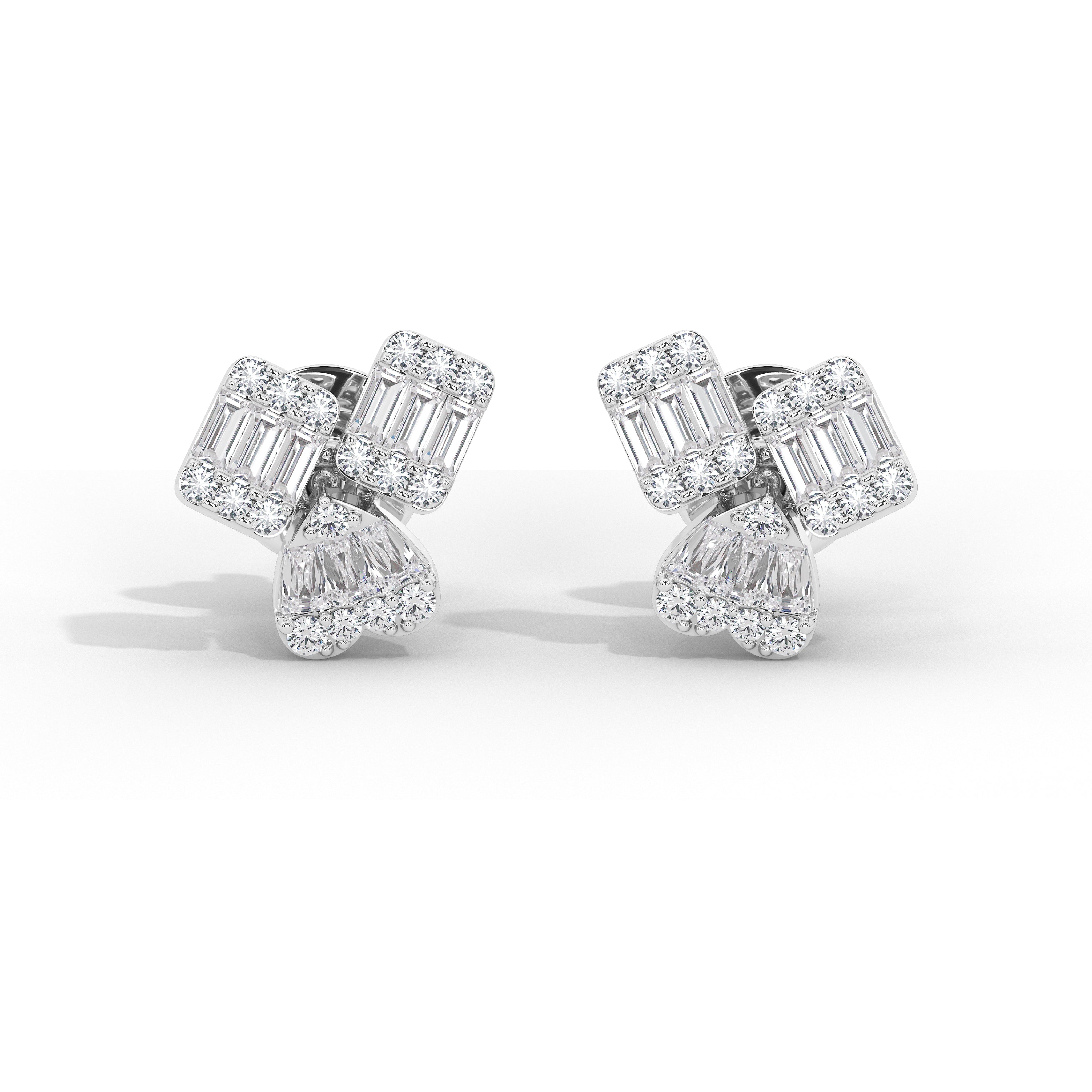 Linnea Baguette Cluster Studs