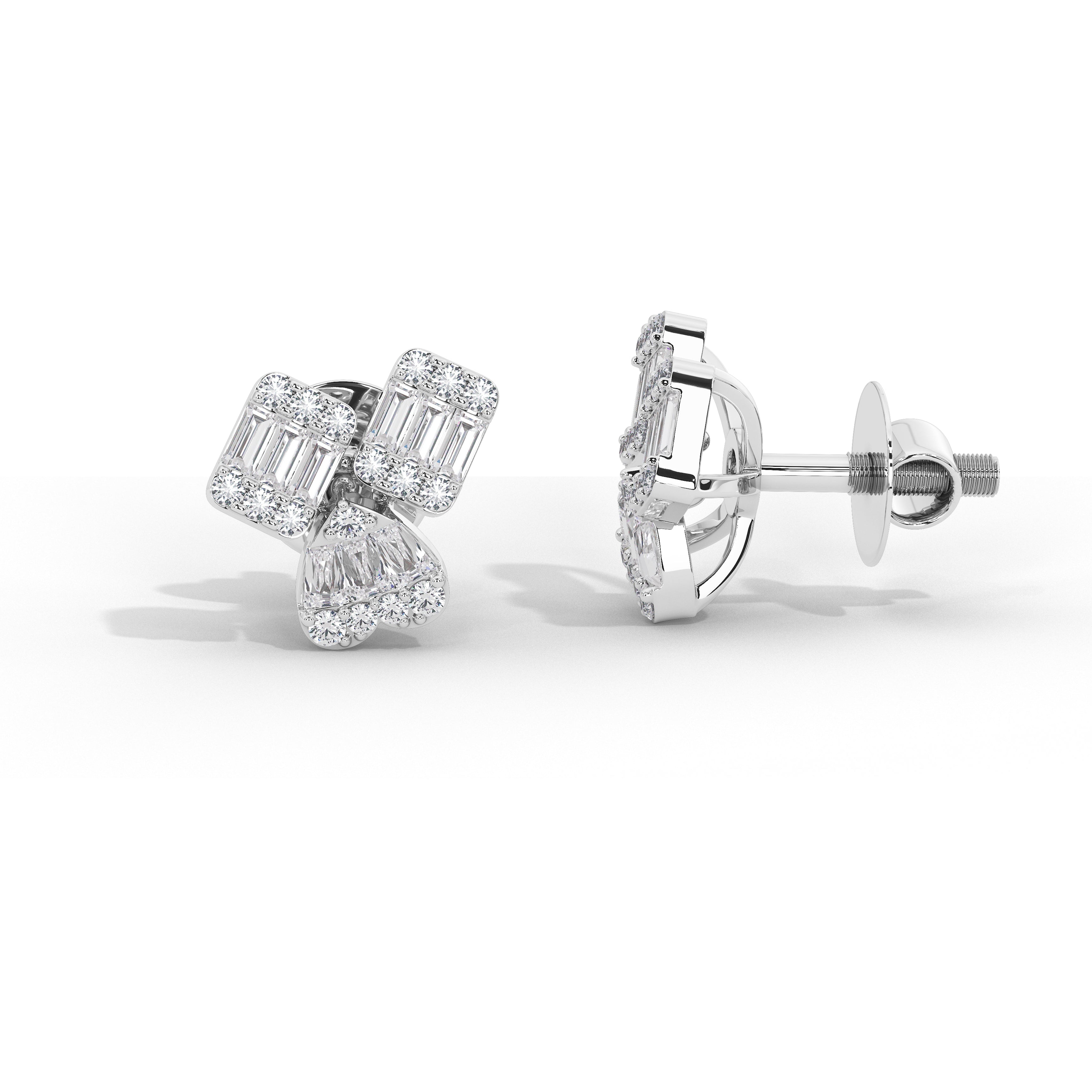 Linnea Baguette Cluster Studs