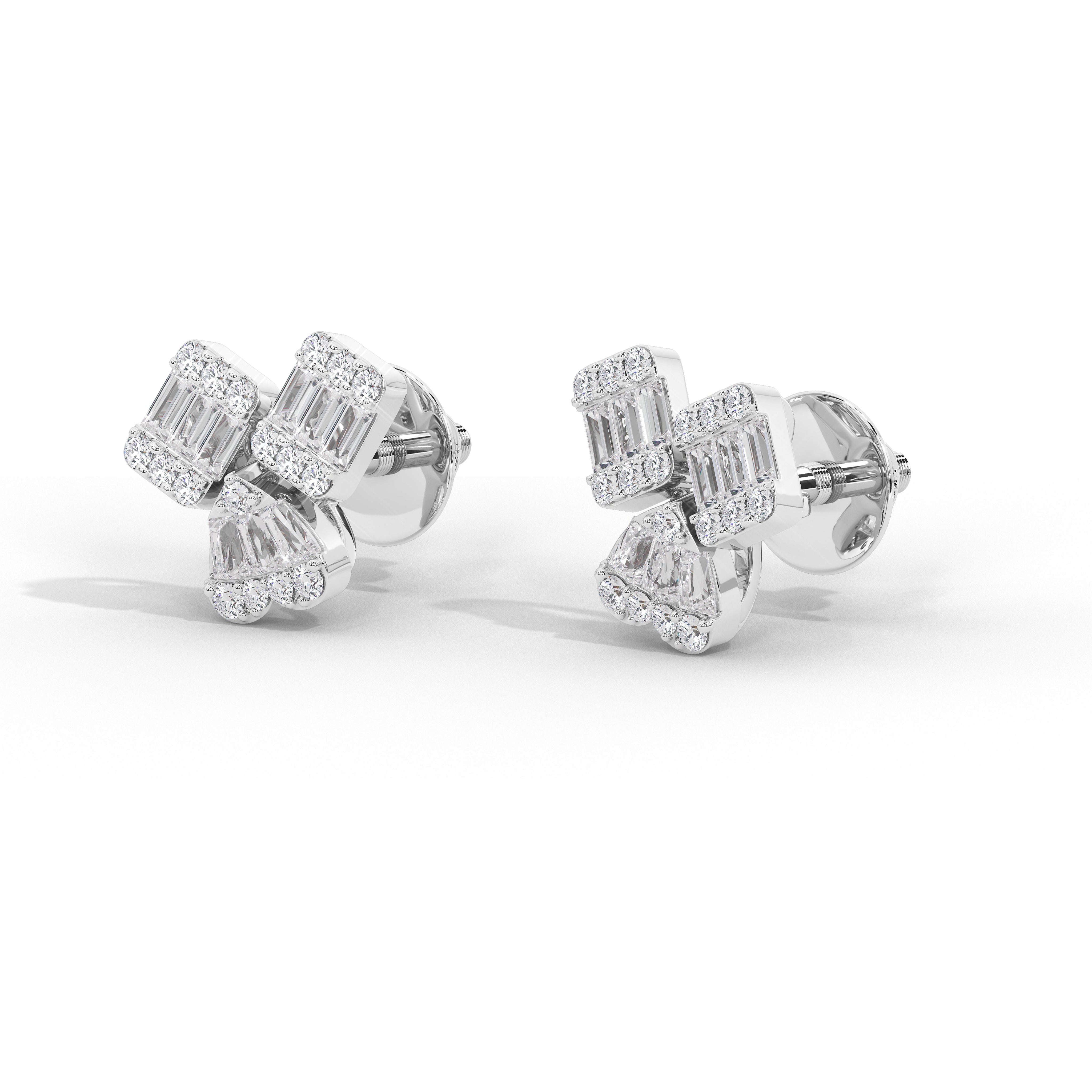 Linnea Baguette Cluster Studs