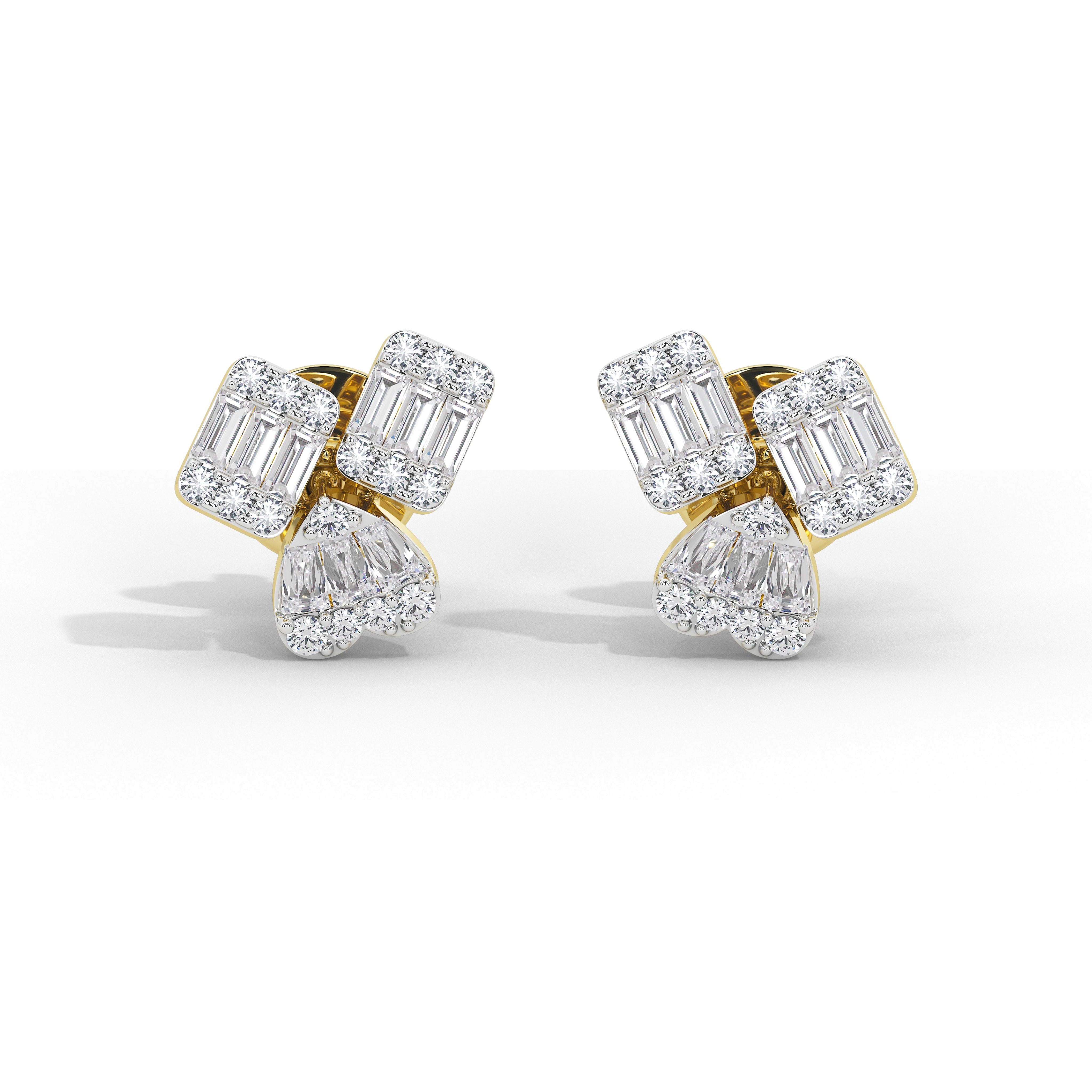 Linnea Baguette Cluster Studs