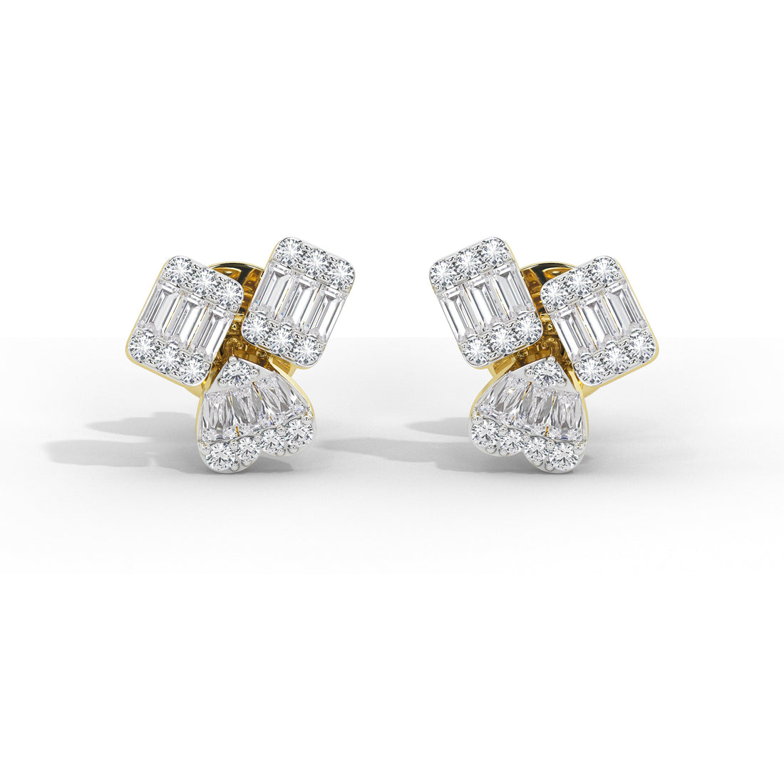 Linnea Baguette Cluster Studs