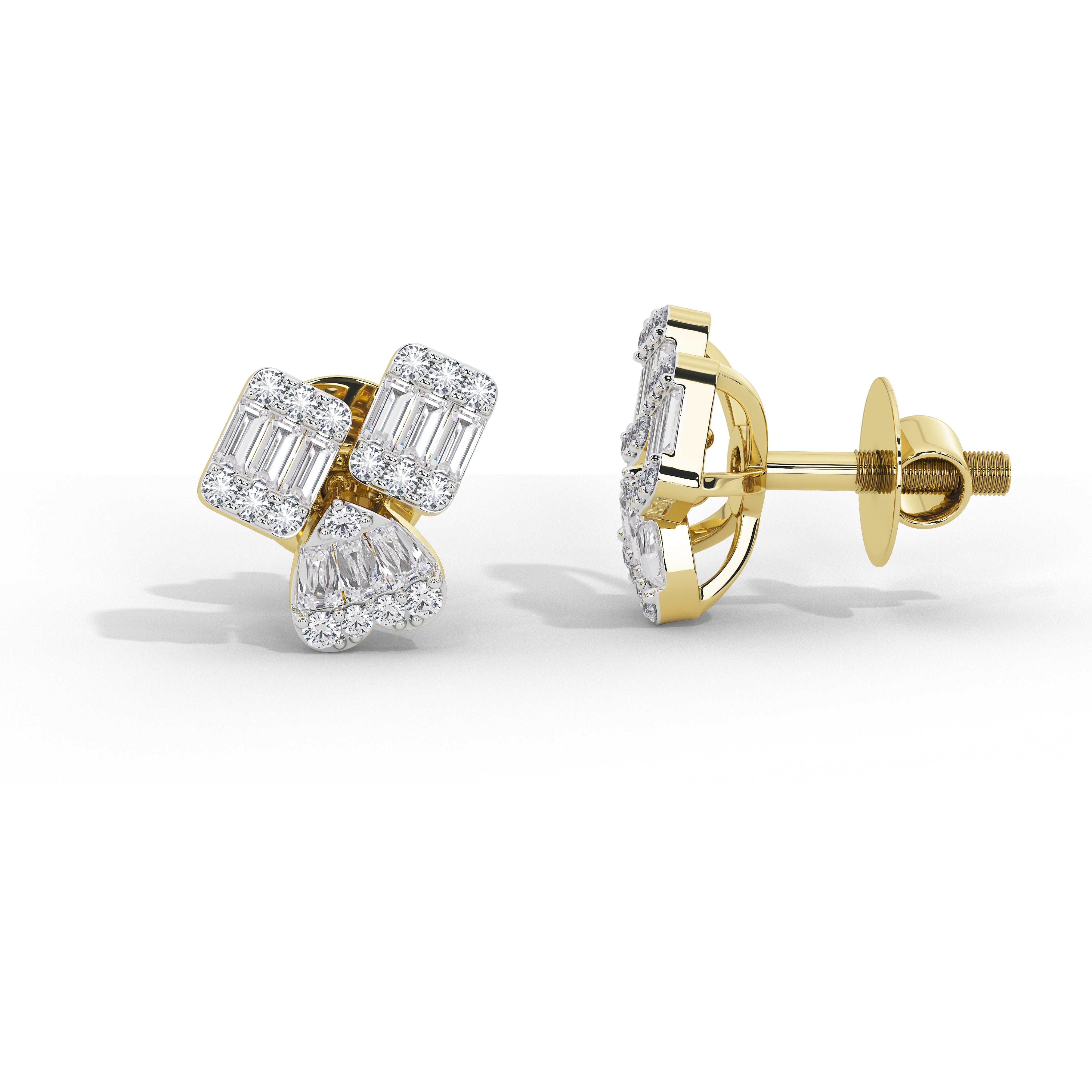 Linnea Baguette Cluster Studs