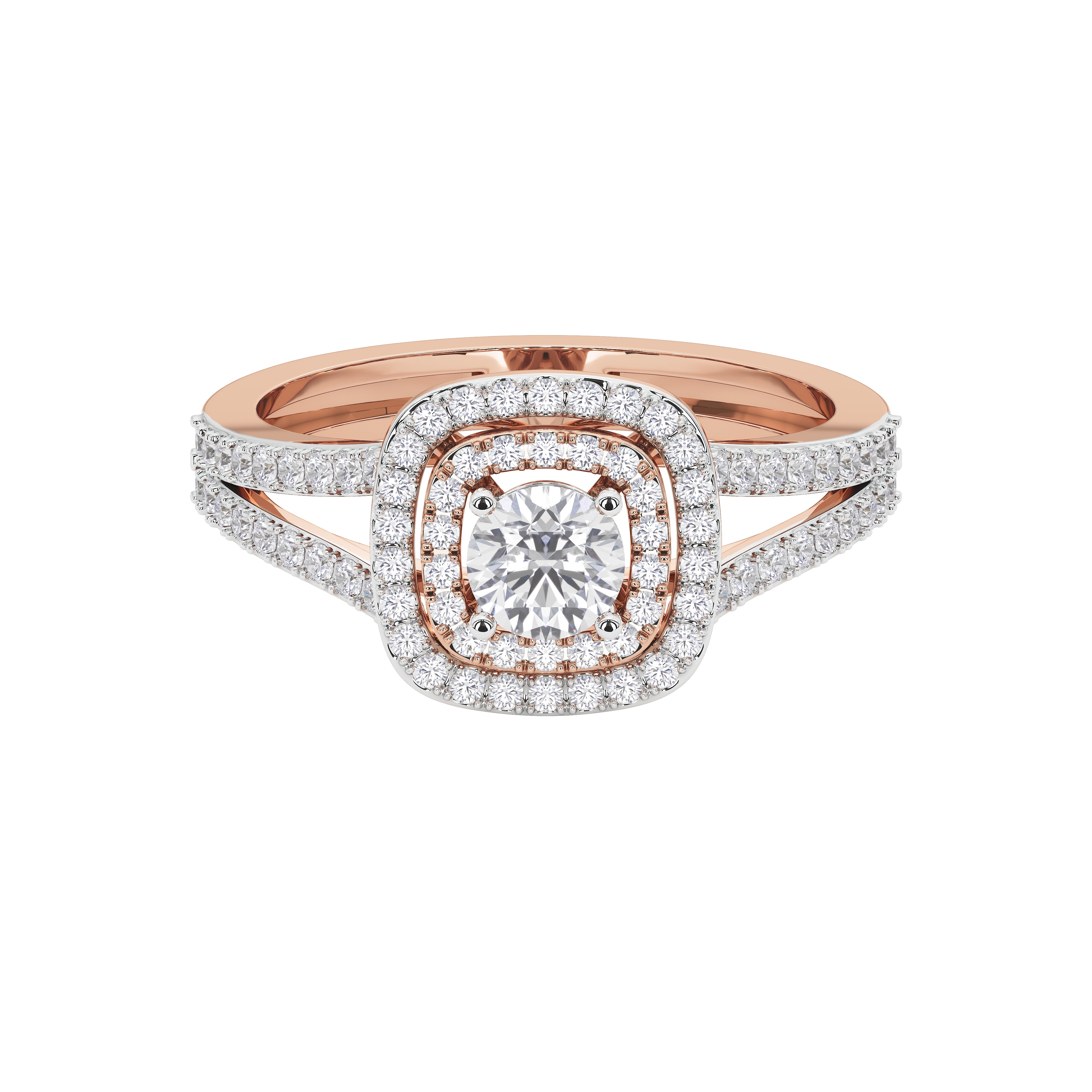 Amara Round Diamond Double Halo Ring