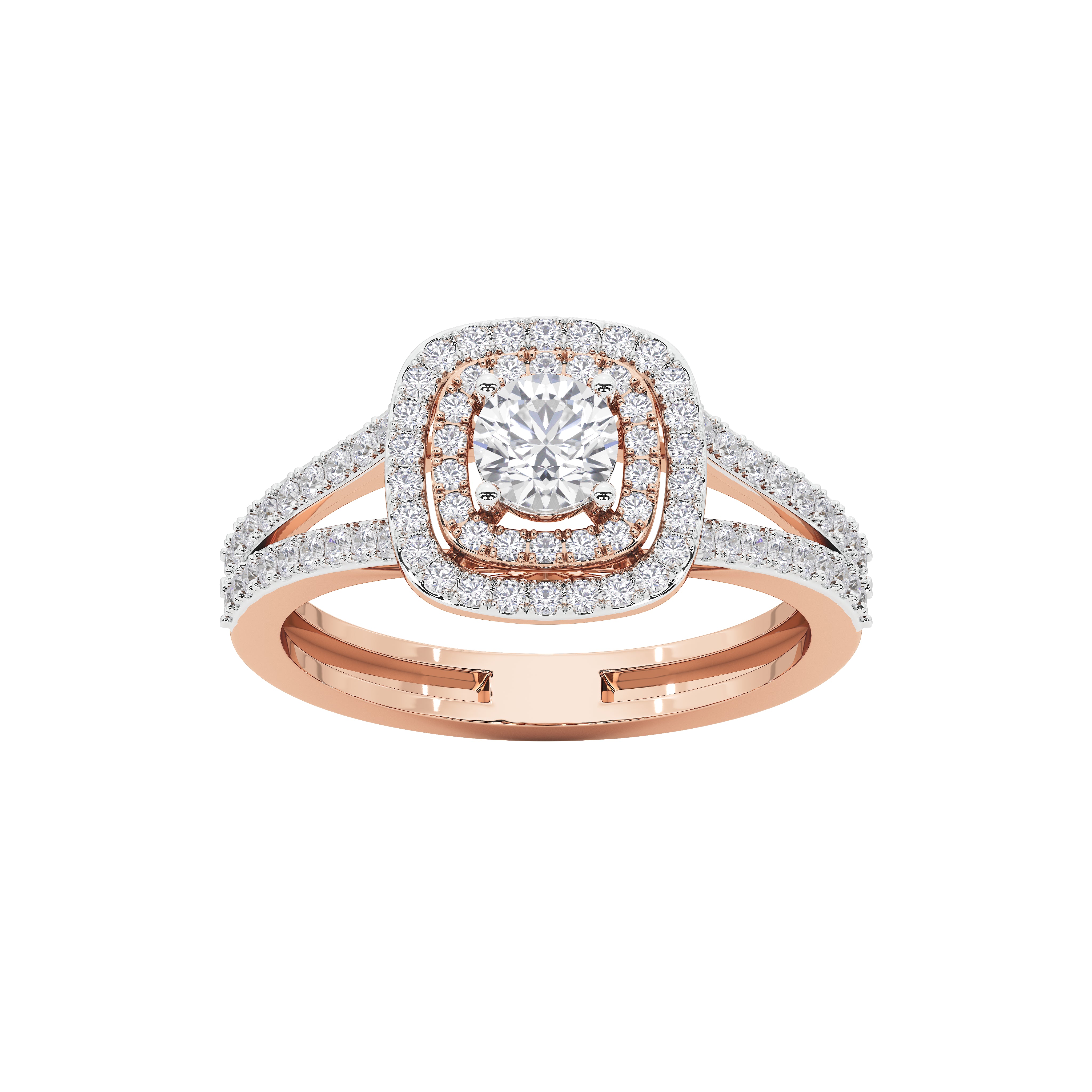 Amara Round Diamond Double Halo Ring