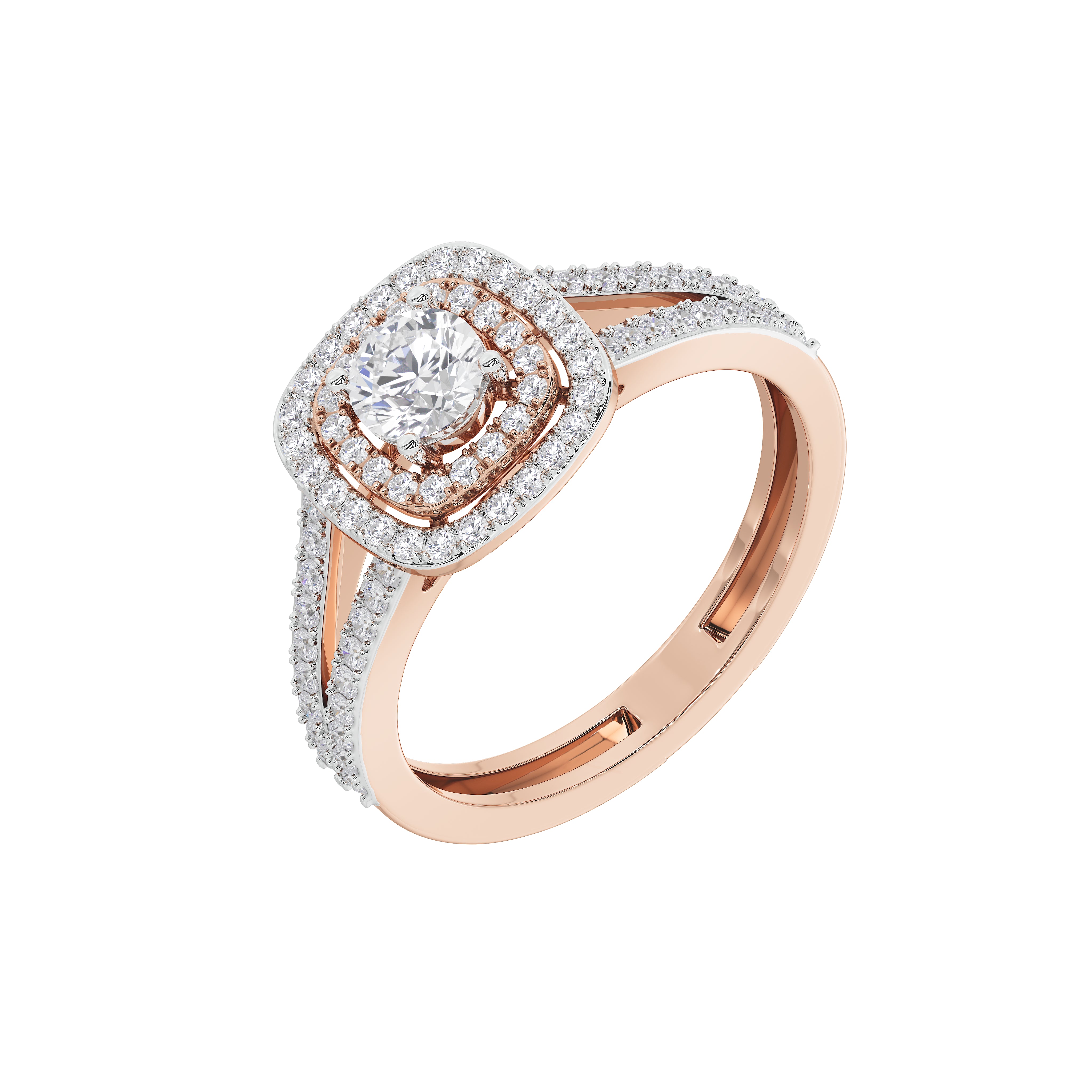 Amara Round Diamond Double Halo Ring