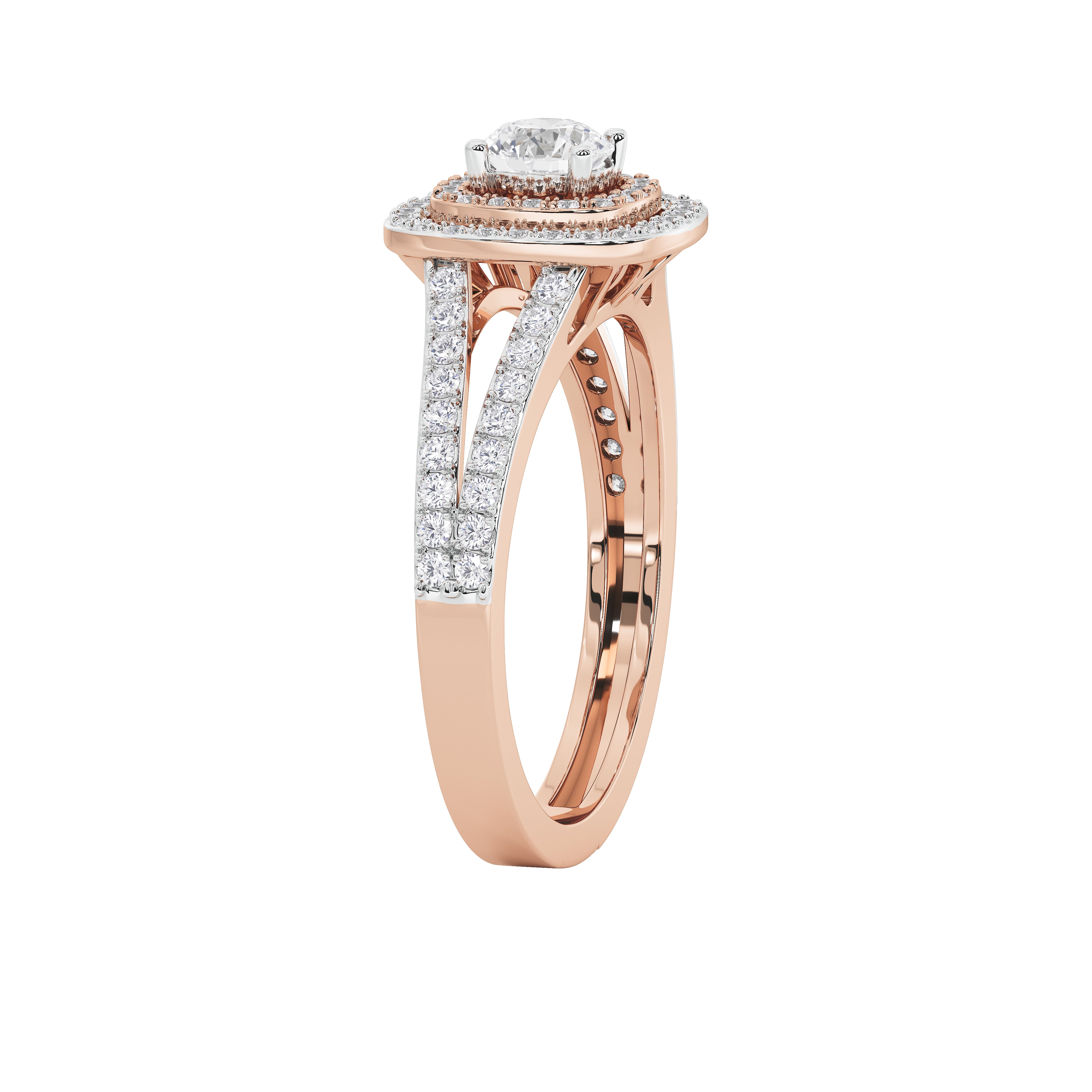 Amara Round Diamond Double Halo Ring