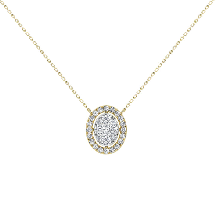1 Carat Celestine Oval Cluster Pendant (With Chain)